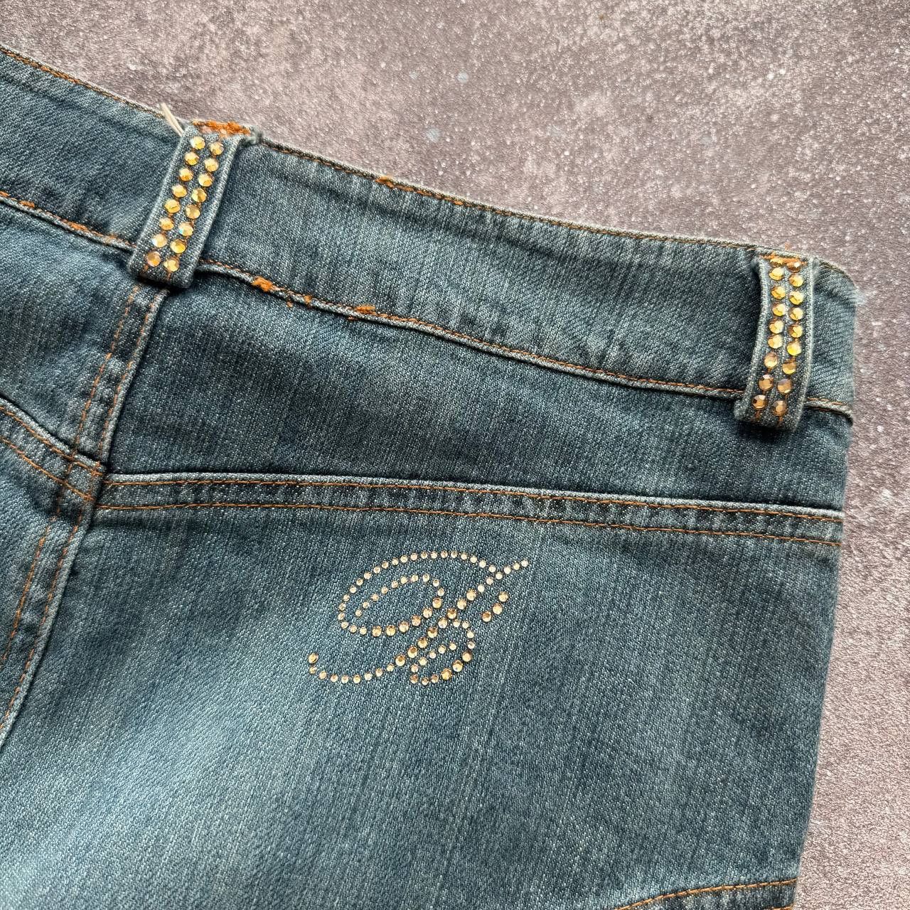 Blumarine Miss Blumarine Y2K Vintage Washed Denim Pleated Skirt Size 28" / US 6 / IT 42 - 11 Thumbnail