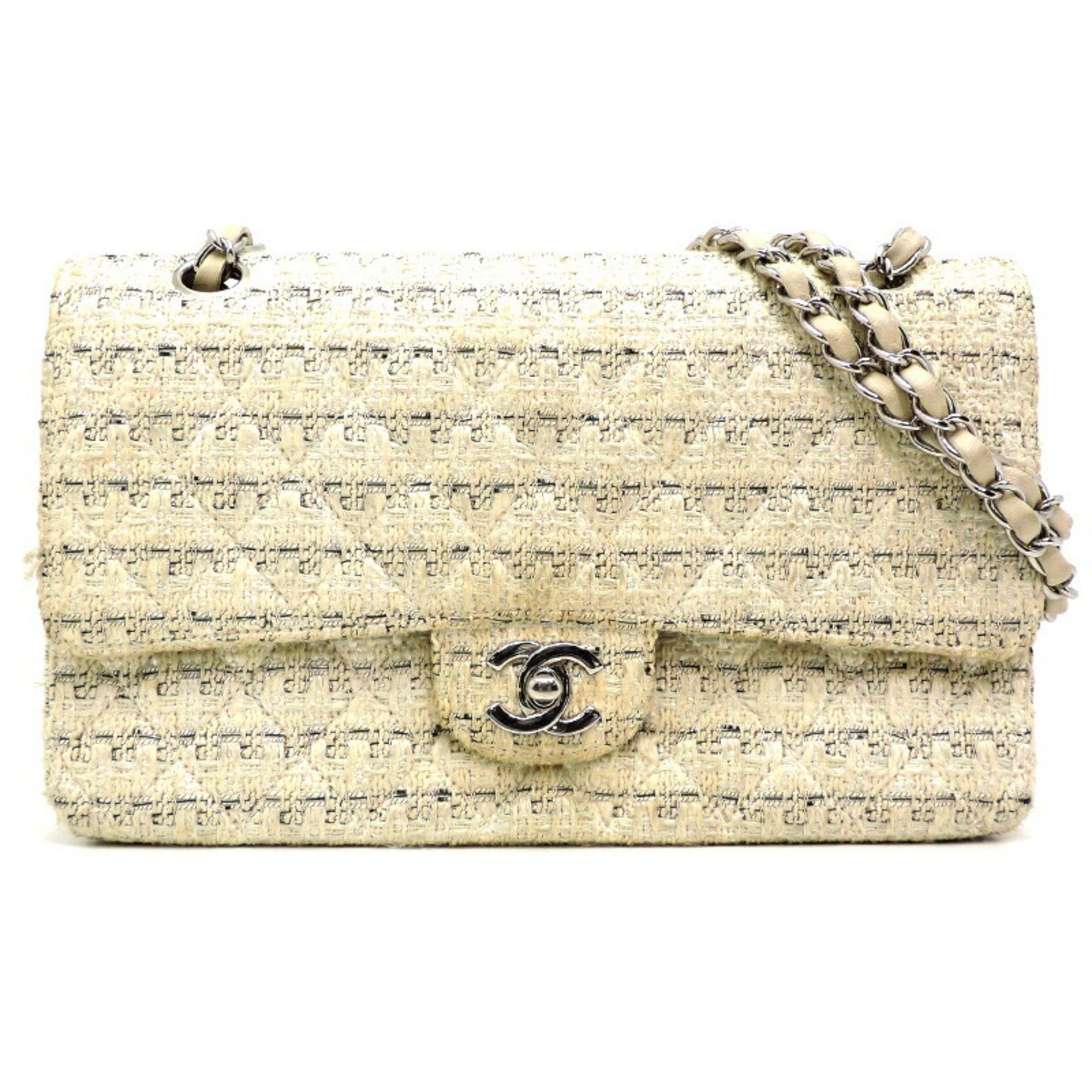 CHANEL Shoulder Bag A25171 Bowling bag Cambon line lambskin white white  Women Used