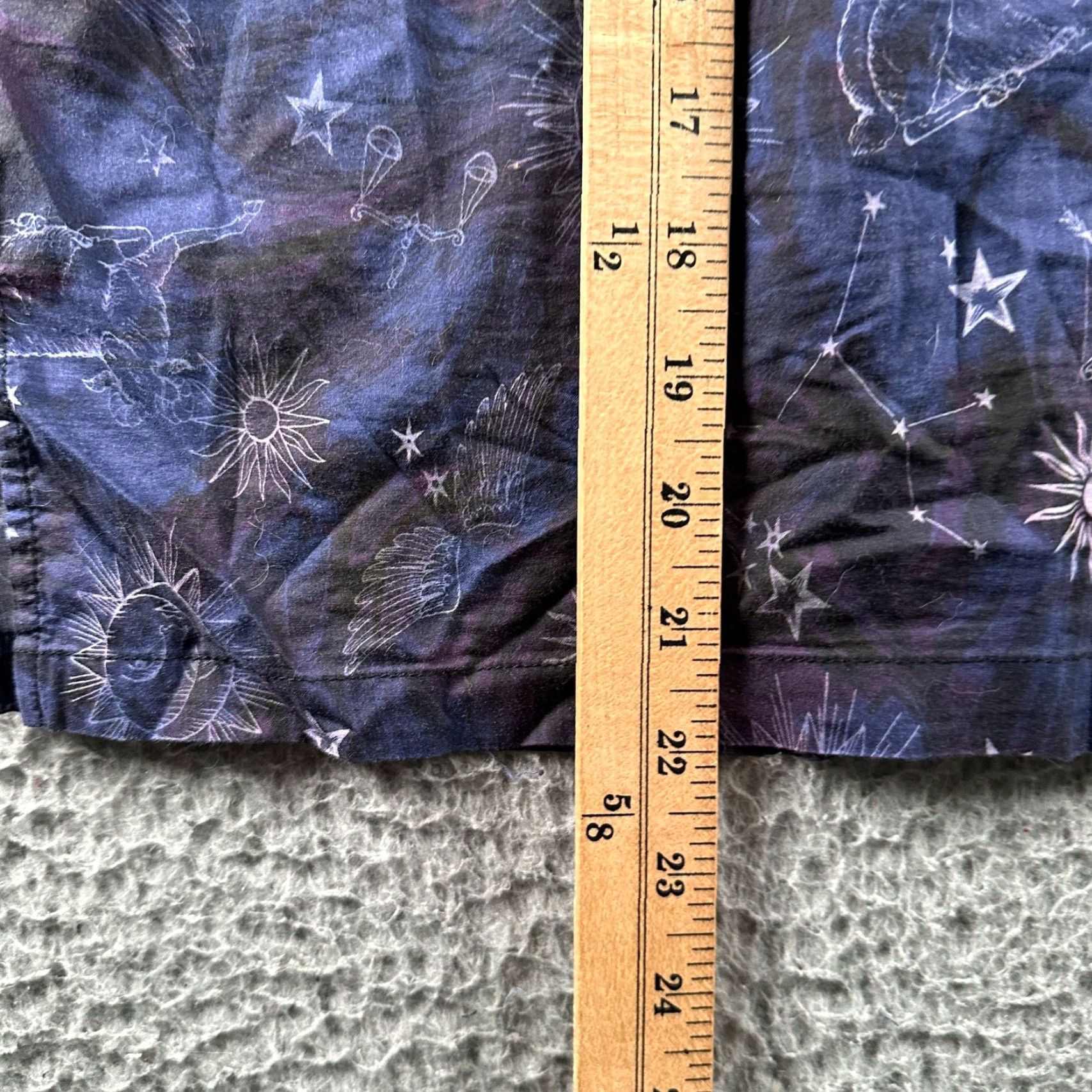 Johnny Was Johnny Was Bejewel Sleep Pajama Shirt Womens S Navy Button Front Long Sleeve Shirt All Season Womens S Blue Stars Graphic Print Cotton Vintage No Size S / US 4 / IT 40 - 6 Thumbnail