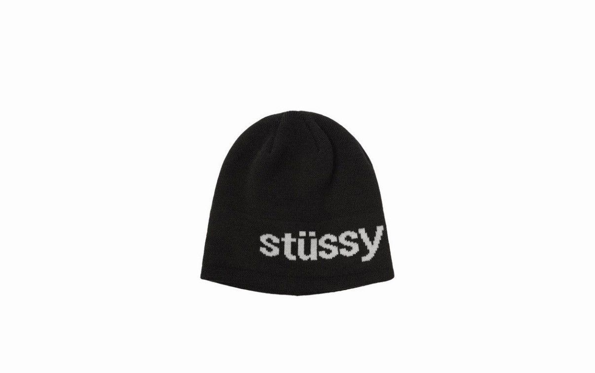 Stussy Stussy Helvetica Jacquard Beanie - Black Size ONE SIZE - 1 Preview