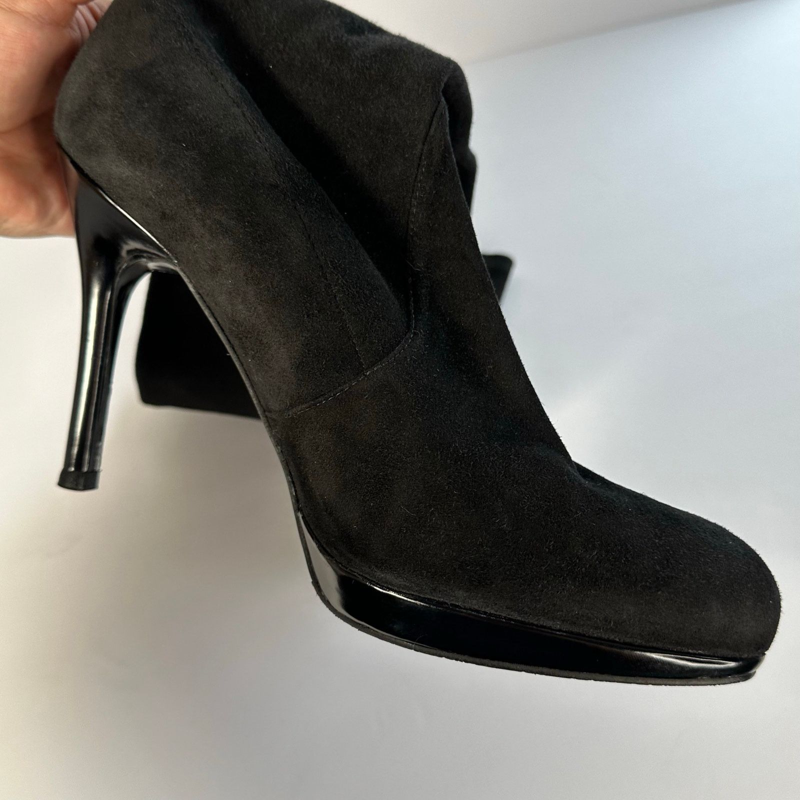 Stuart Weitzman STUART WEITZMAN Black Stiletto Heel, Suede, Knee High Boots Size US 10 / IT 40 - 8 Thumbnail
