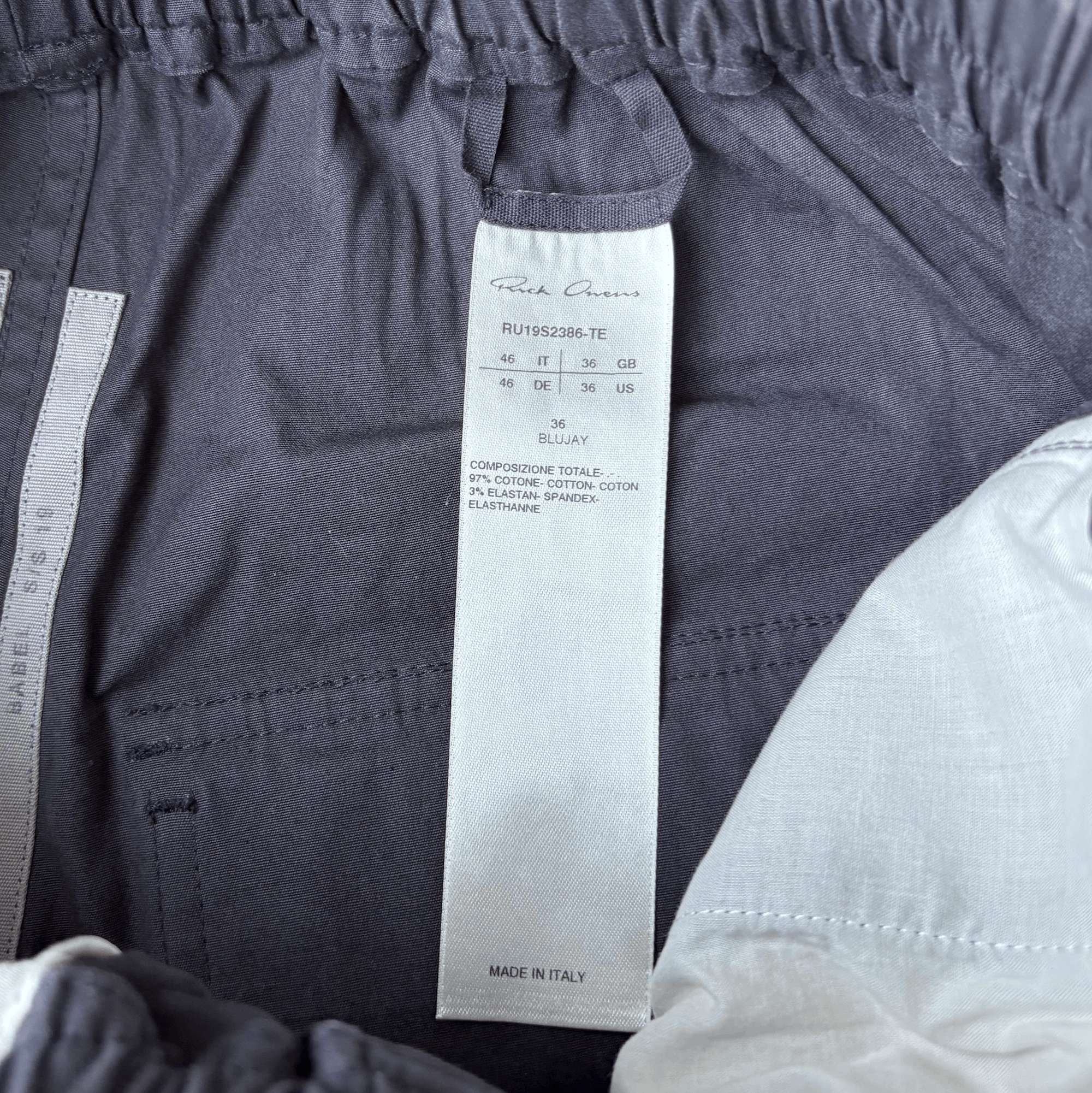 Rick Owens Babel FW19 Bluejay Shorts