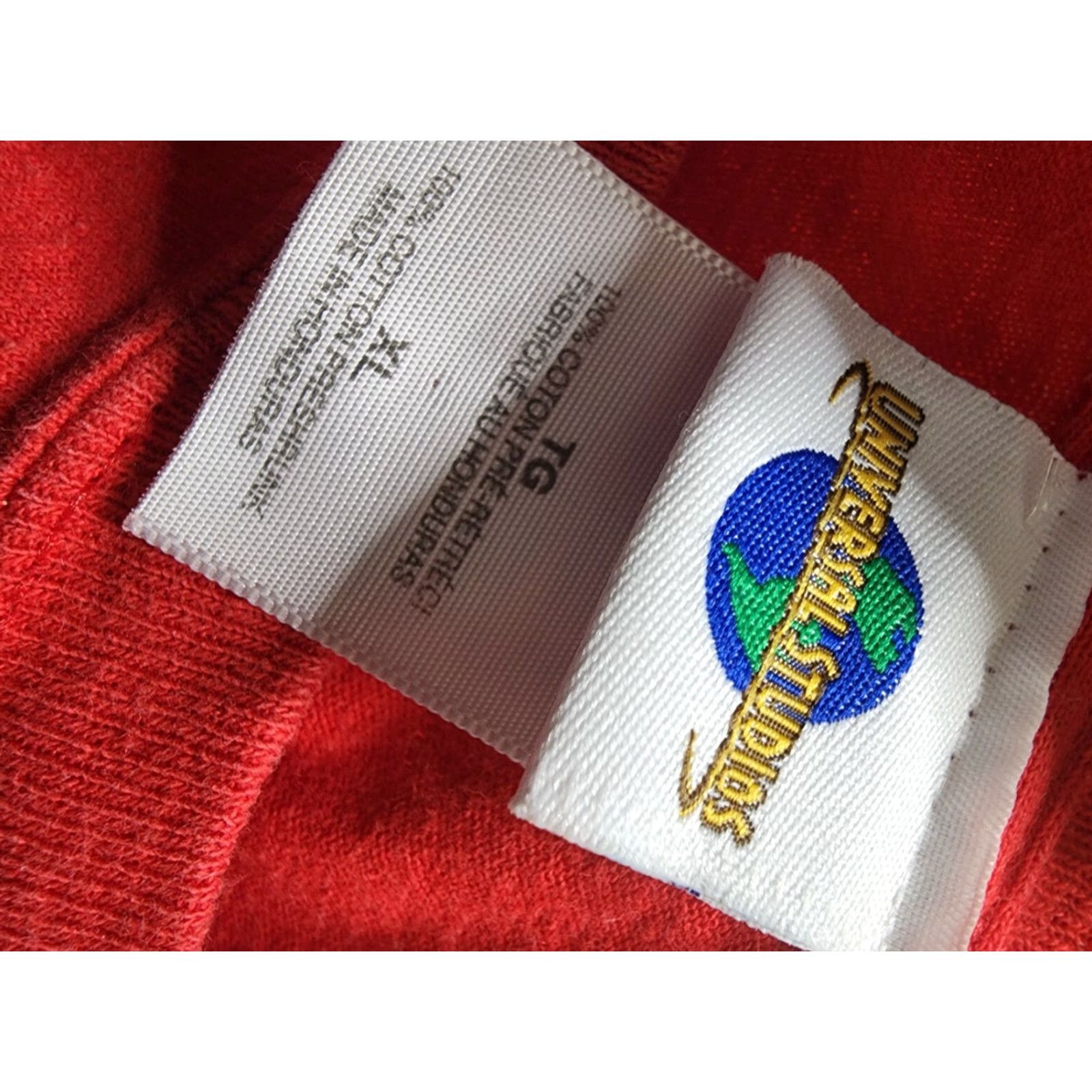 Vintage VINTAGE Universal Studios T Shirt Mens XL Orlando Florida 90s Stitch Red Cotton Logo Embroidered Graphic Print Crew Neck Short Sleeve Shirt Size US XL / EU 56 / 4 - 4 Thumbnail