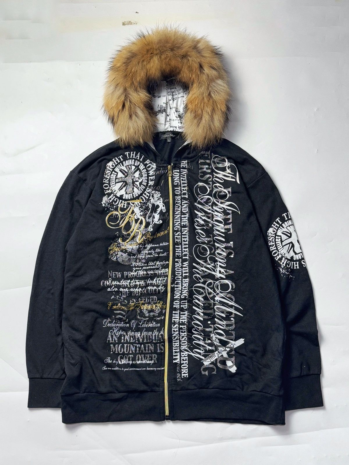 If Six Was Nine × Japanese Brand × Le Grande Bleu (L.G.B.) Fur Hoodie Poem Timestep Ifsix Lgb Styled Size US L / EU 52-54 / 3 - 1 Thumbnail