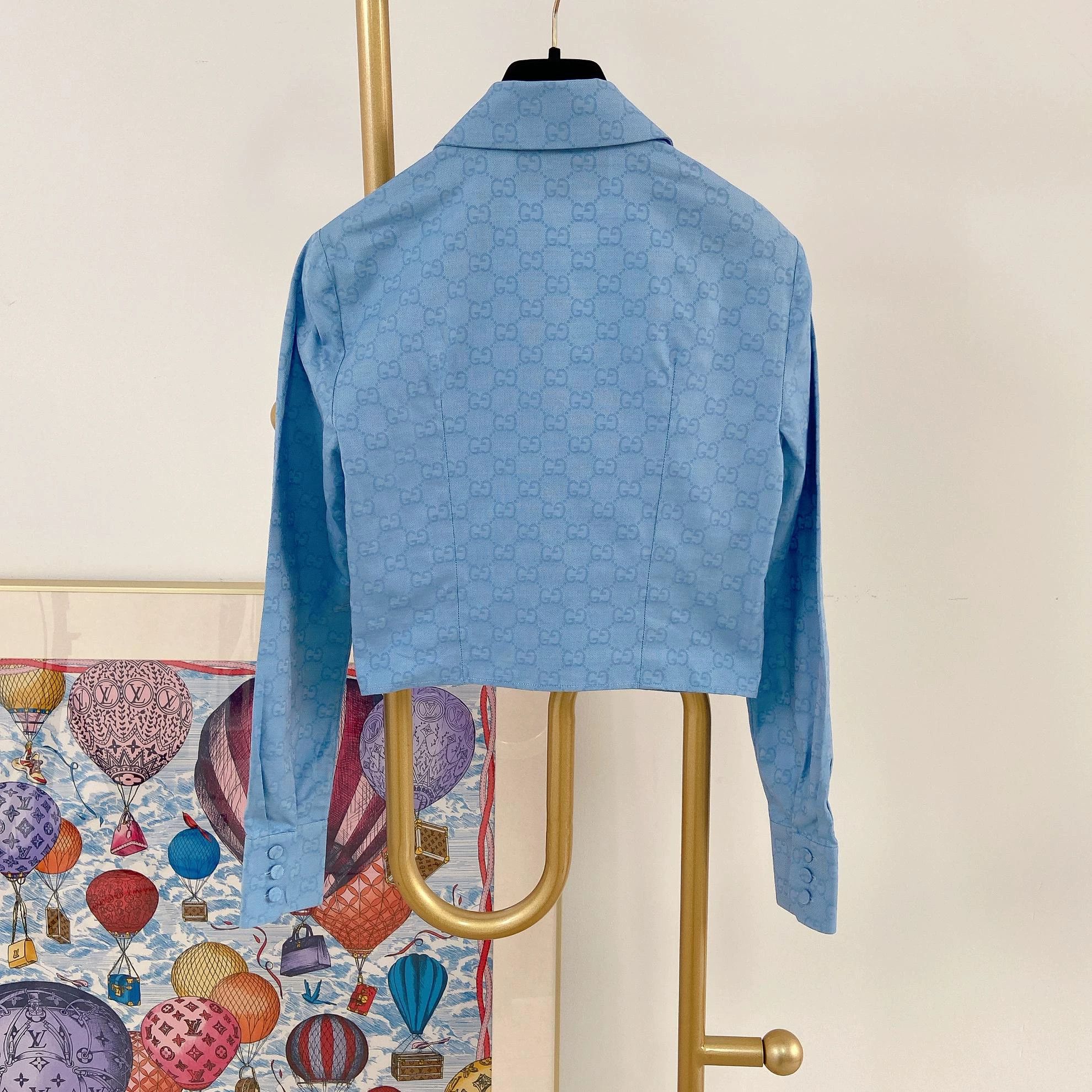 Gucci Gucci GG Monogram Blue Short Shirt Size 36 Size XS / US 0-2 / IT 36-38 - 2 Thumbnail