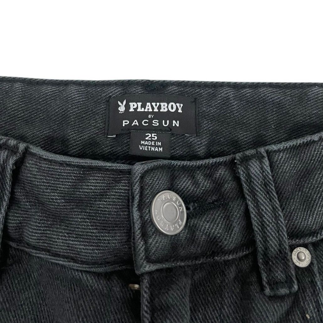 Playboy Playboy by PacSun Embroidered High Rise Wide Leg Jeans Size 25" / US 0 / IT 36 - 8 Thumbnail