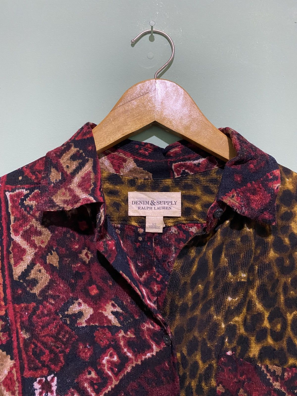 RRL Ralph Lauren DENIM & SUPPLY RALPH LAUREN LEOPARD MESH BUTTON UP Size XS / US 0-2 / IT 36-38 - 7 Thumbnail