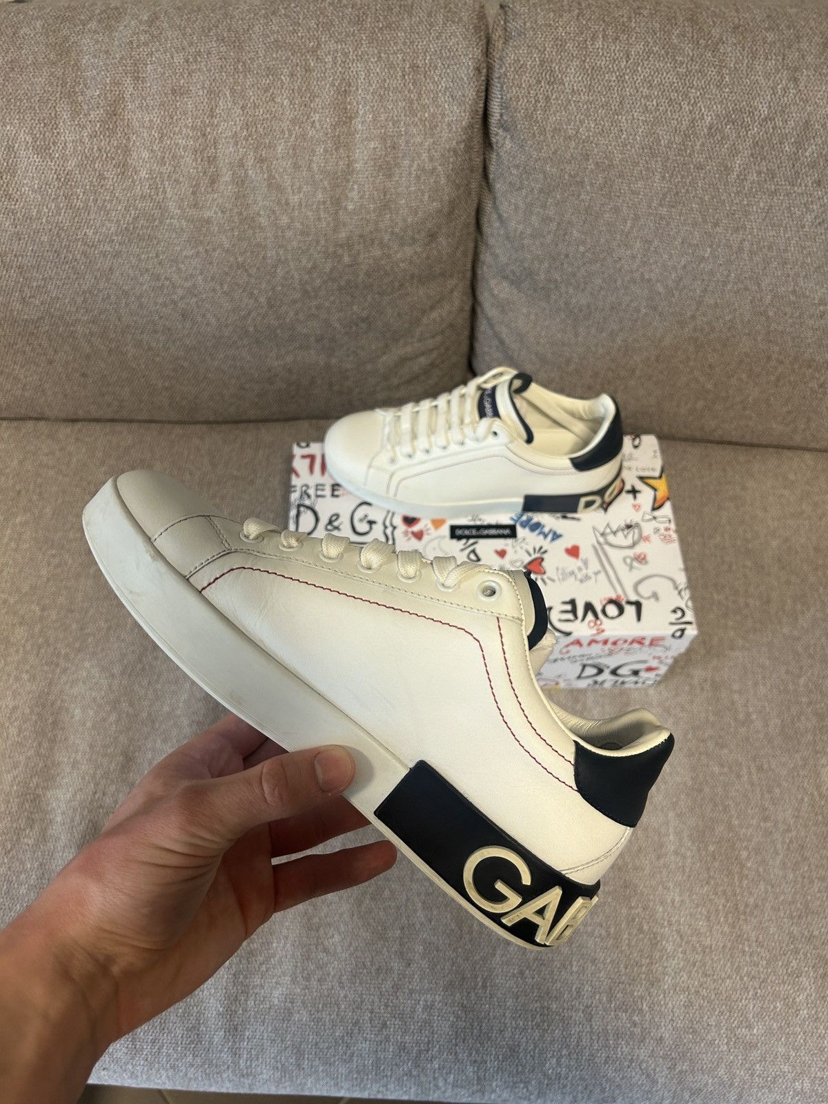 Dolce & Gabbana Dolce & Gabbana Portofino White Black Size US 5.5 / EU 38 - 3 Thumbnail
