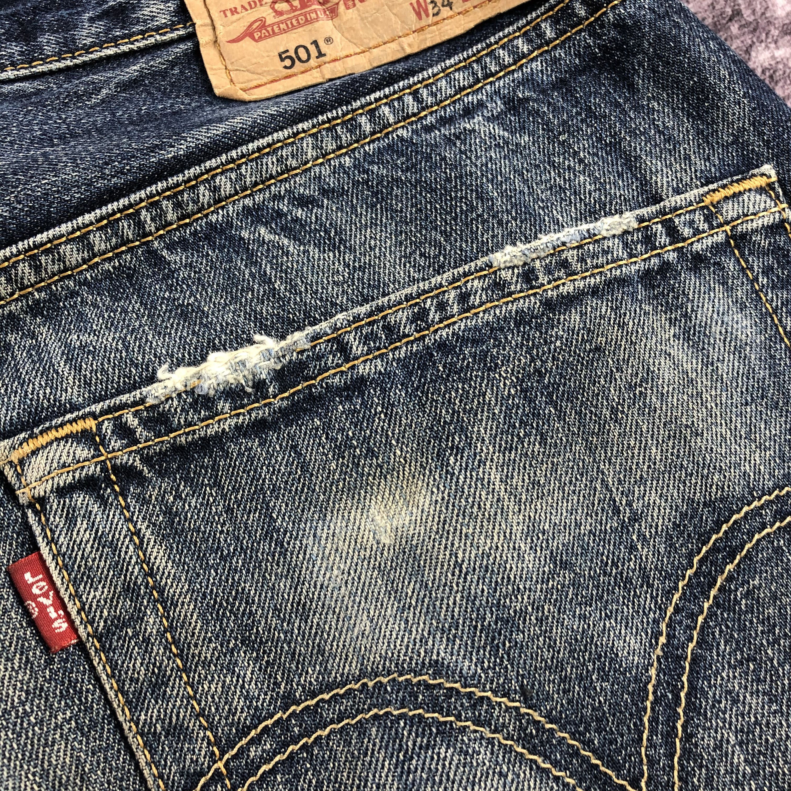 Levi's 90s Vintage Blue Wash Levis 501 Jeans-JM2733 Size US 34 / EU 50 - 8 Thumbnail