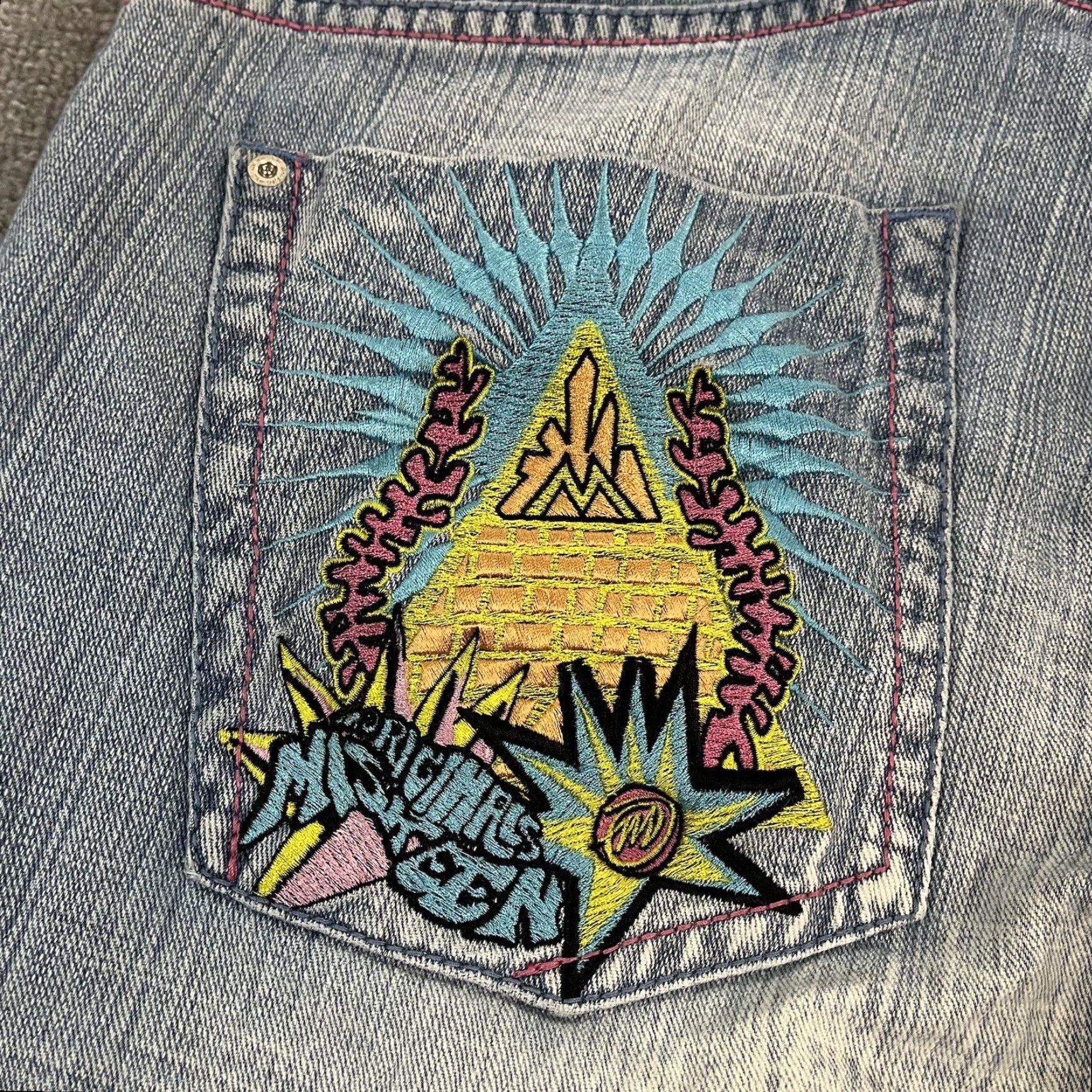 Vintage VINTAGE MISKEEN Original Jeans Mens 42 Cropped 13" Baggy Denim Slacker Y2K Pants Size US 42 / EU 58 - 3 Thumbnail