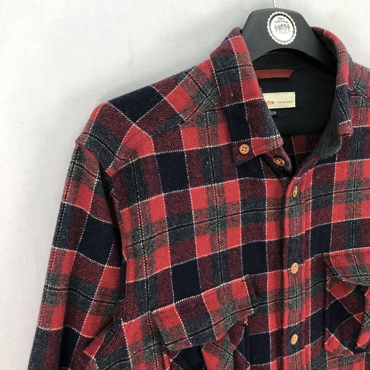 Flannel Vintage Wool Flannel Red Checkered Double Pocket Shirt Size US M / EU 48-50 / 2 - 2 Thumbnail