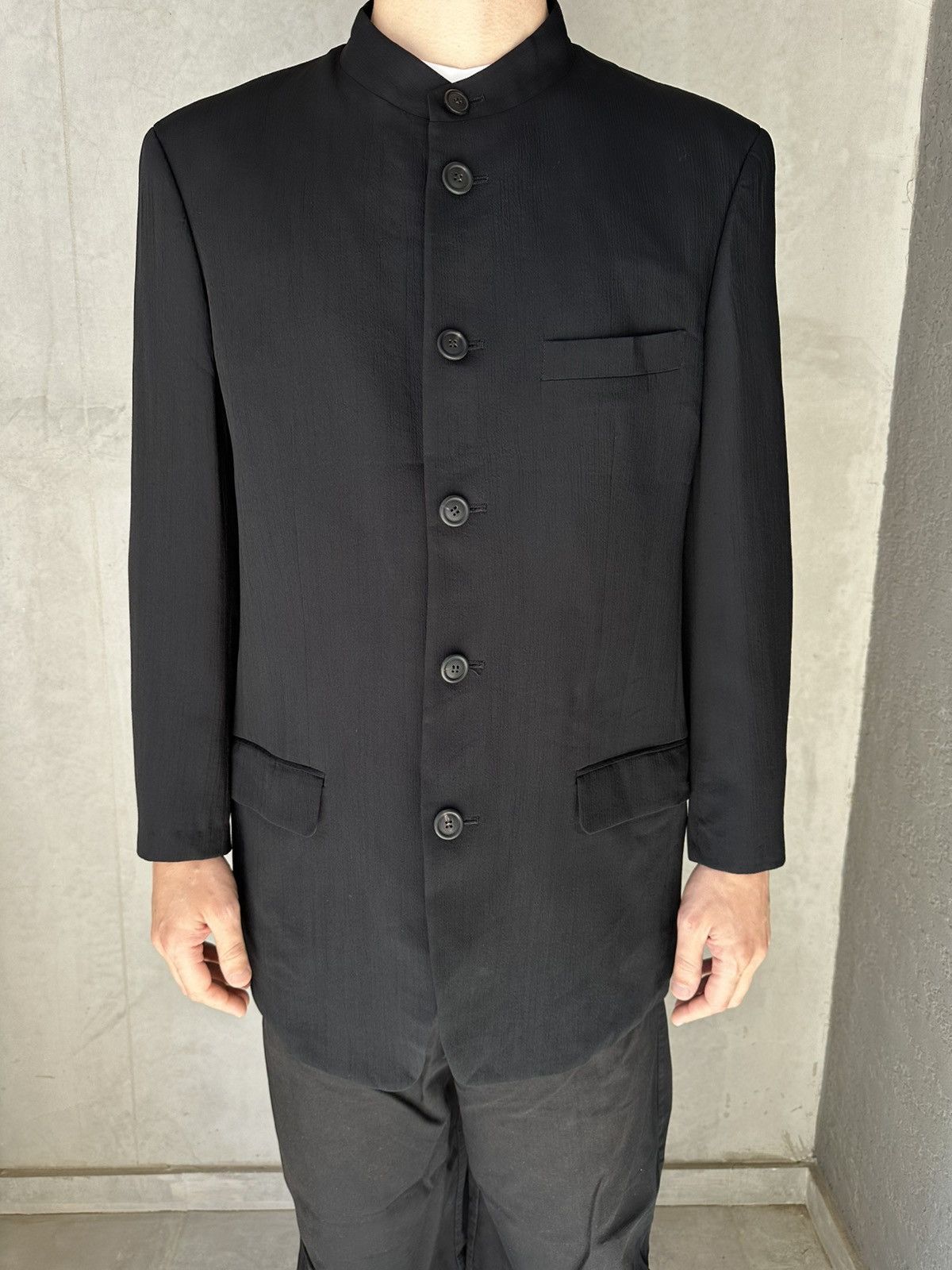 Issey Miyake ISSEY MIYAKE MEN Mao Collar Jacket Blazer Outerwear Size US XL / EU 56 / 4 - 7 Thumbnail
