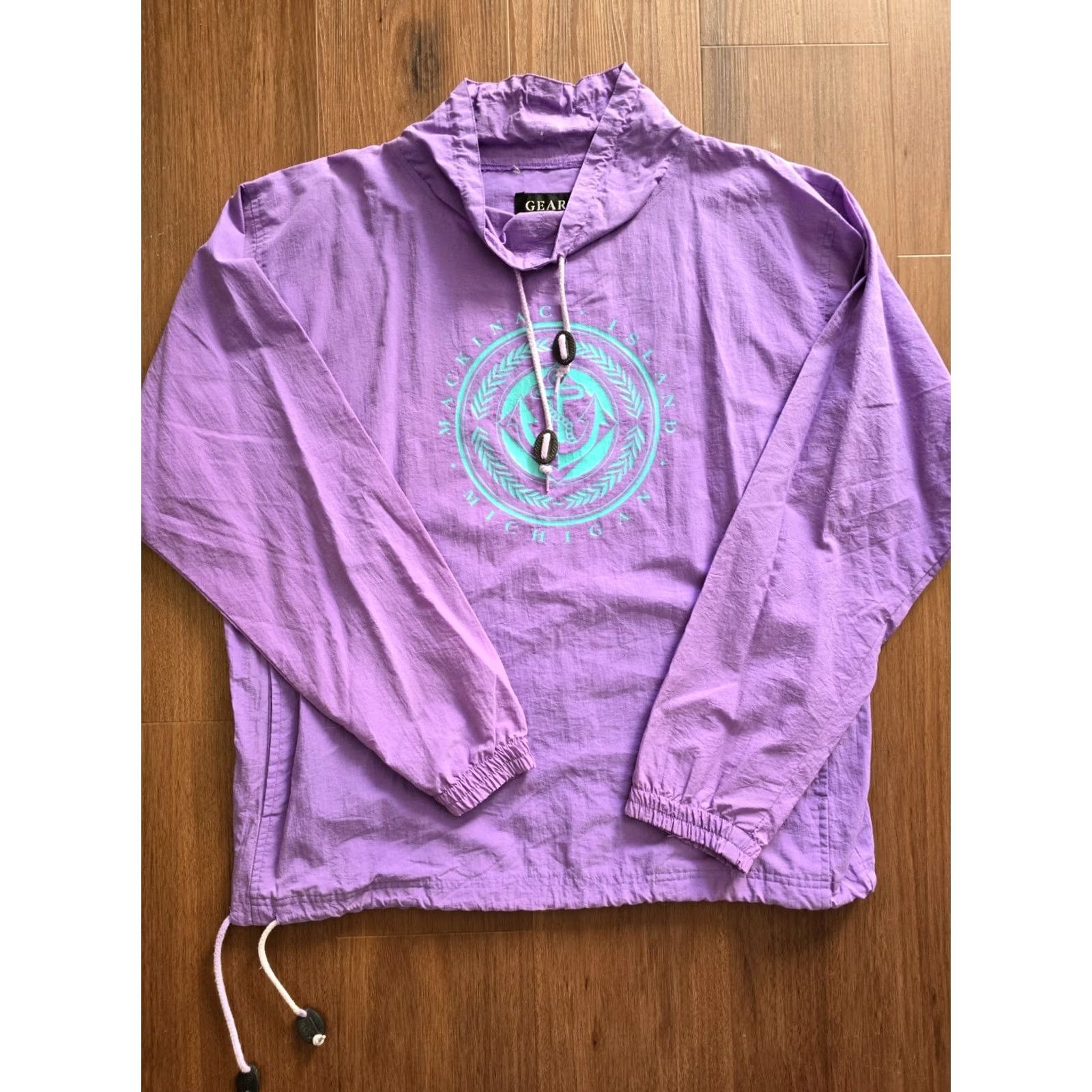 Vintage VINTAGE Mackinac Island Purple Wind Breaker Jacket Unisex Medium-XL 80s 90s GEAR FOR SPORTS Windbreaker Jacket Womens Mens Size M / US 6-8 / IT 42-44 - 3 Thumbnail