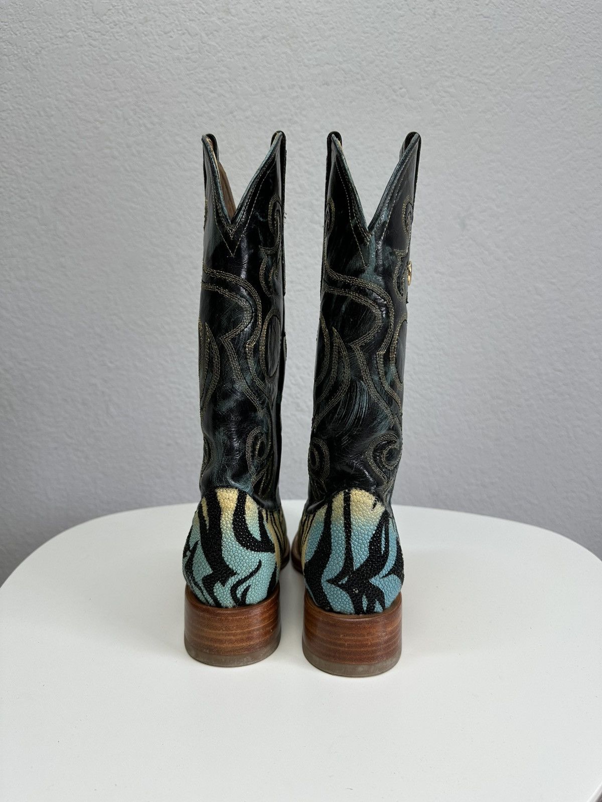 Lucchese Vintage Sendra Mantarraya Leather Cowboy Western Boots Shoes Size US 8 / EU 41 - 3 Thumbnail