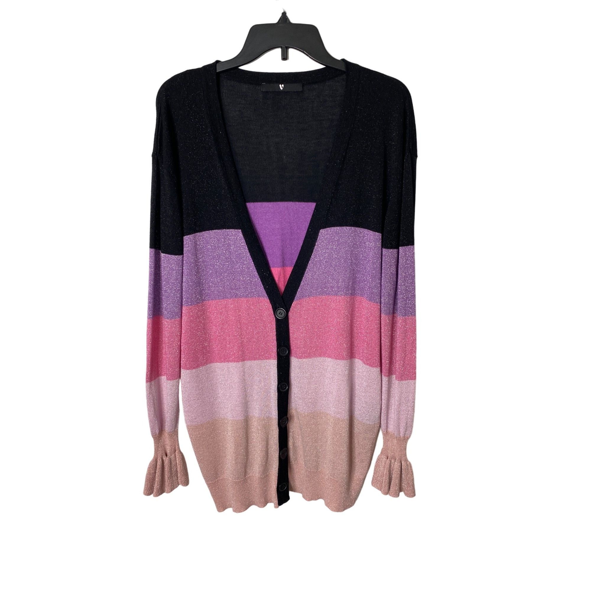 Other V BY VERY WOMEN'S BOLD AND COLOFRUL METALLIC STRIPE CARDIGAN Size M / US 6-8 / IT 42-44 - 1 Thumbnail