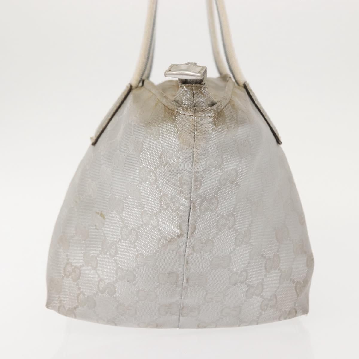Gucci GUCCI GG Canvas Sherry Line Tote Bag Silver Size ONE SIZE - 5 Thumbnail