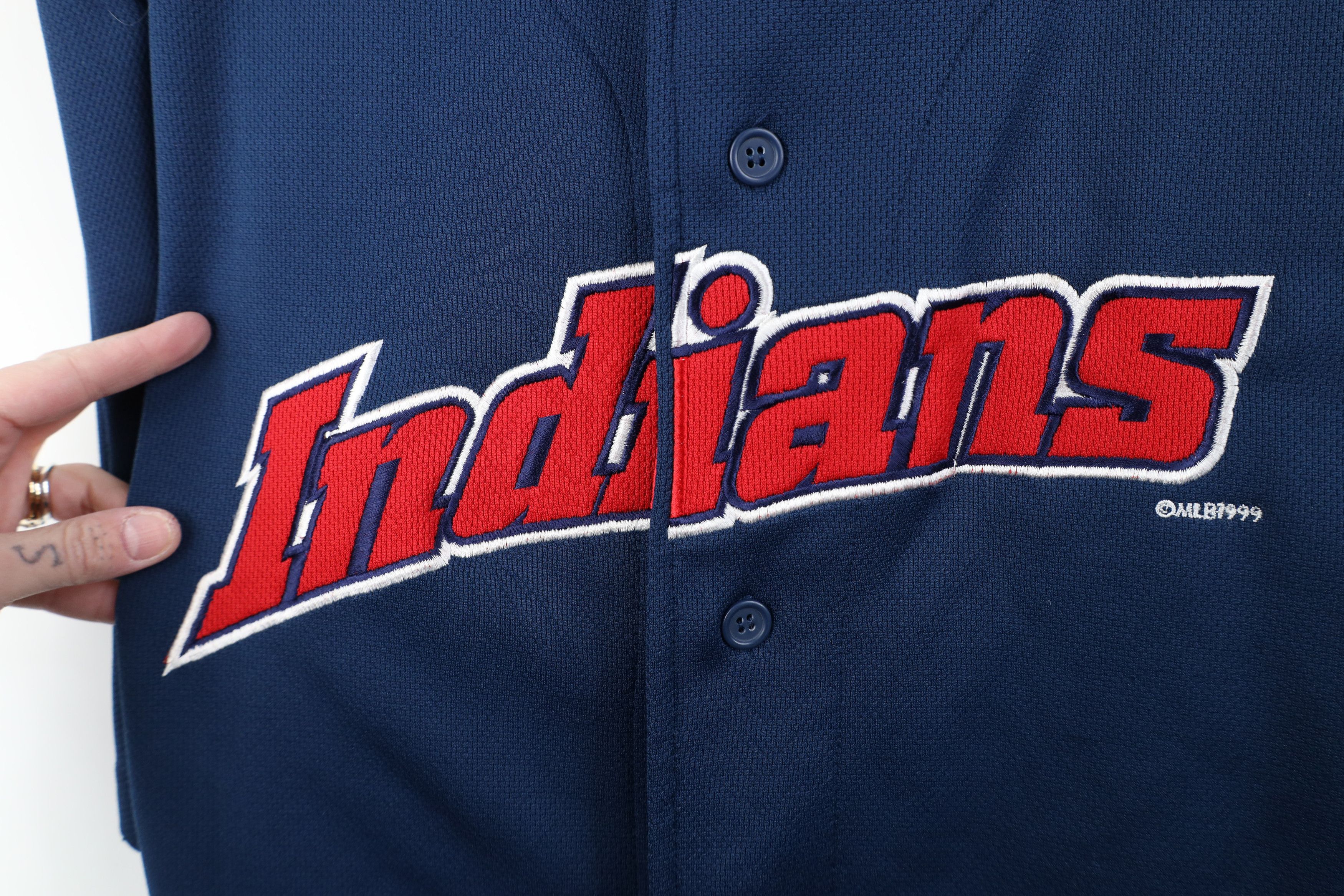 Vintage Vintage 90s Cleveland Indians Baseball Jersey Blue Polyester Size US XL / EU 56 / 4 - 5 Thumbnail