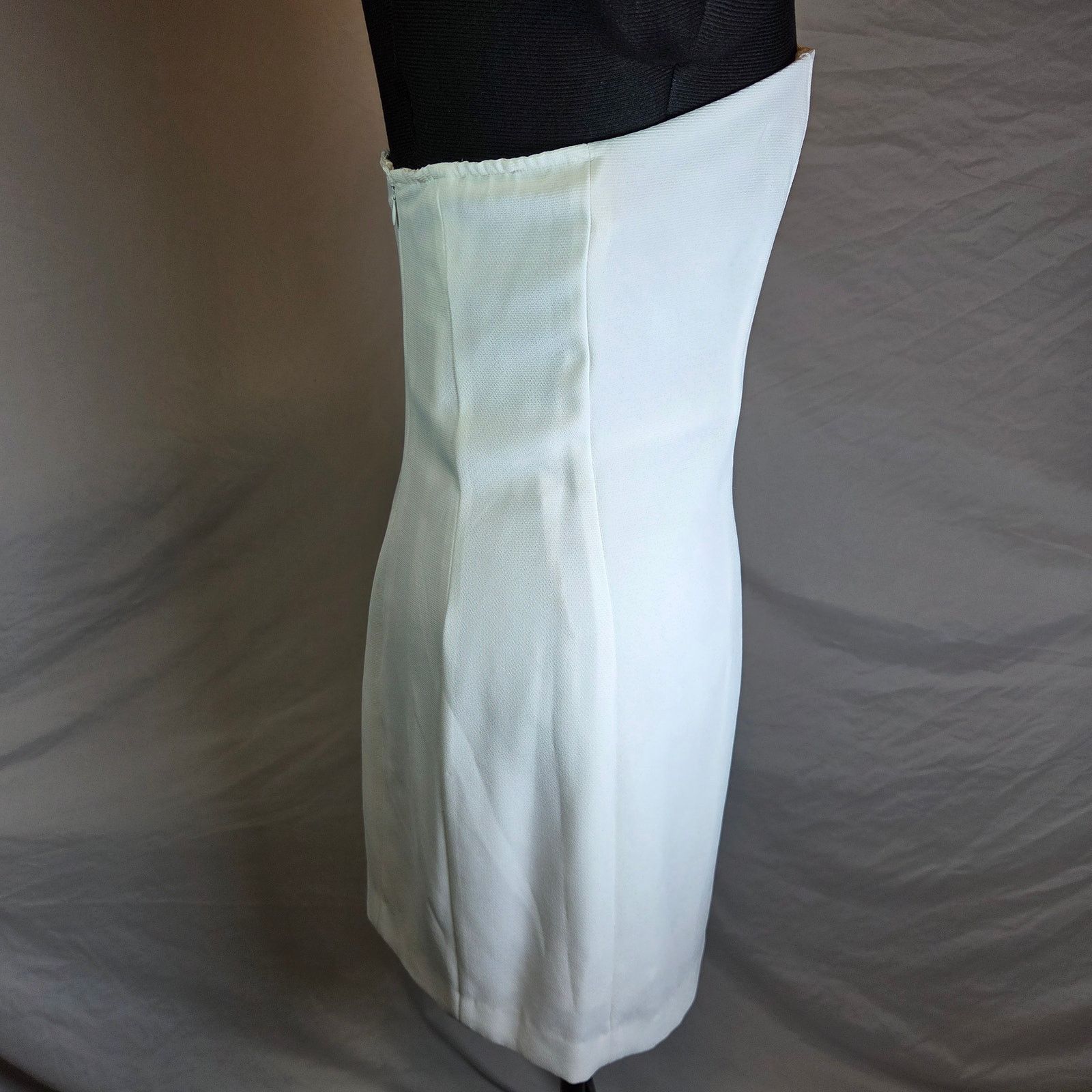 Vintage Hugo Buscati White Strapless Mini Dress Size 10 Size L / US 10 / IT 46 - 2 Thumbnail