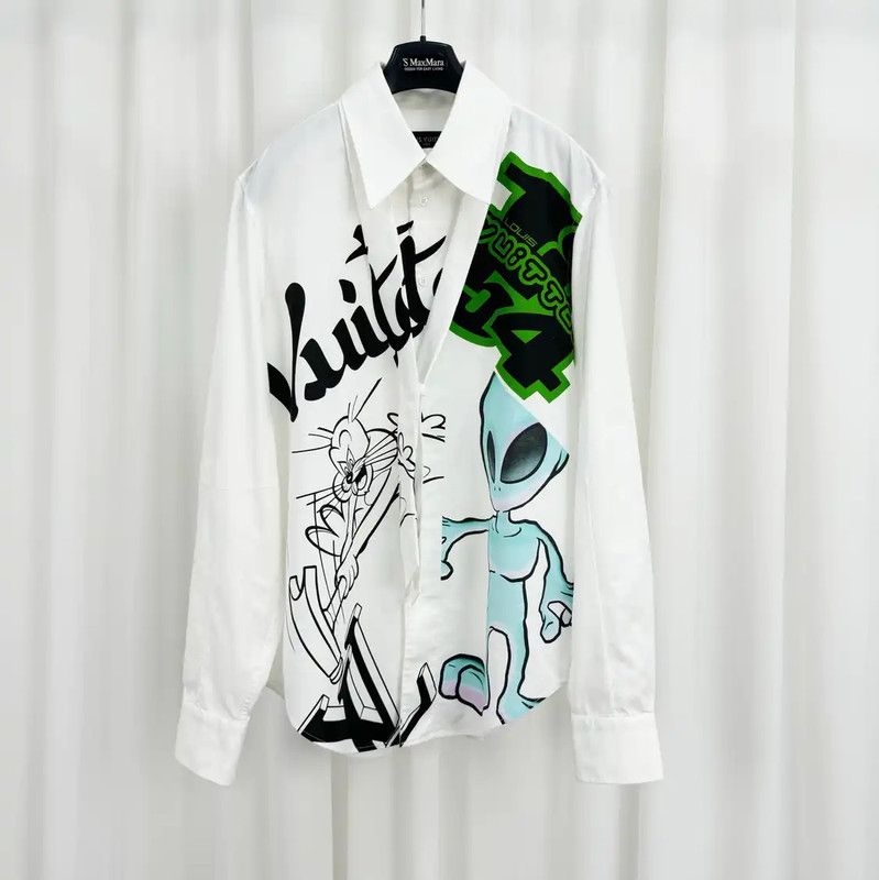 Louis Vuitton Louis Vuitton Graphic Print Long Sleeve Shirt 0089 Size US XL / EU 56 / 4 - 1 Thumbnail