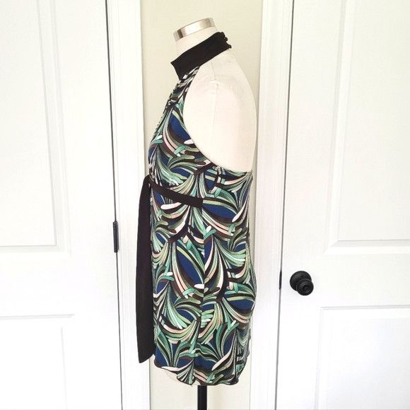 Macys Juniors' BCX Green Keyhole Abstract Print Tunic Top Y2K Size M / US 6-8 / IT 42-44 - 6 Thumbnail