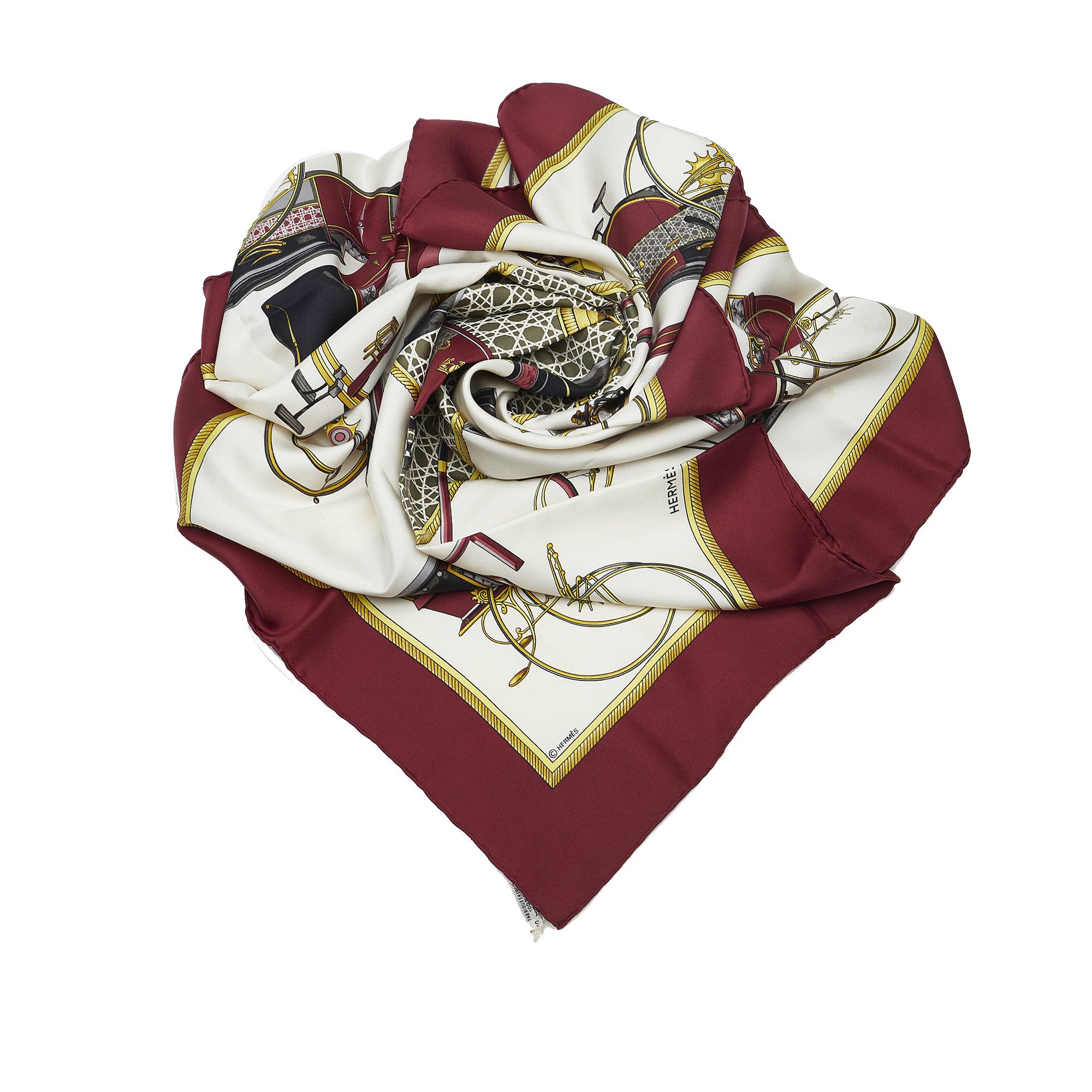 Printed silk scarf 'Les Voitures à transformation', Hermès