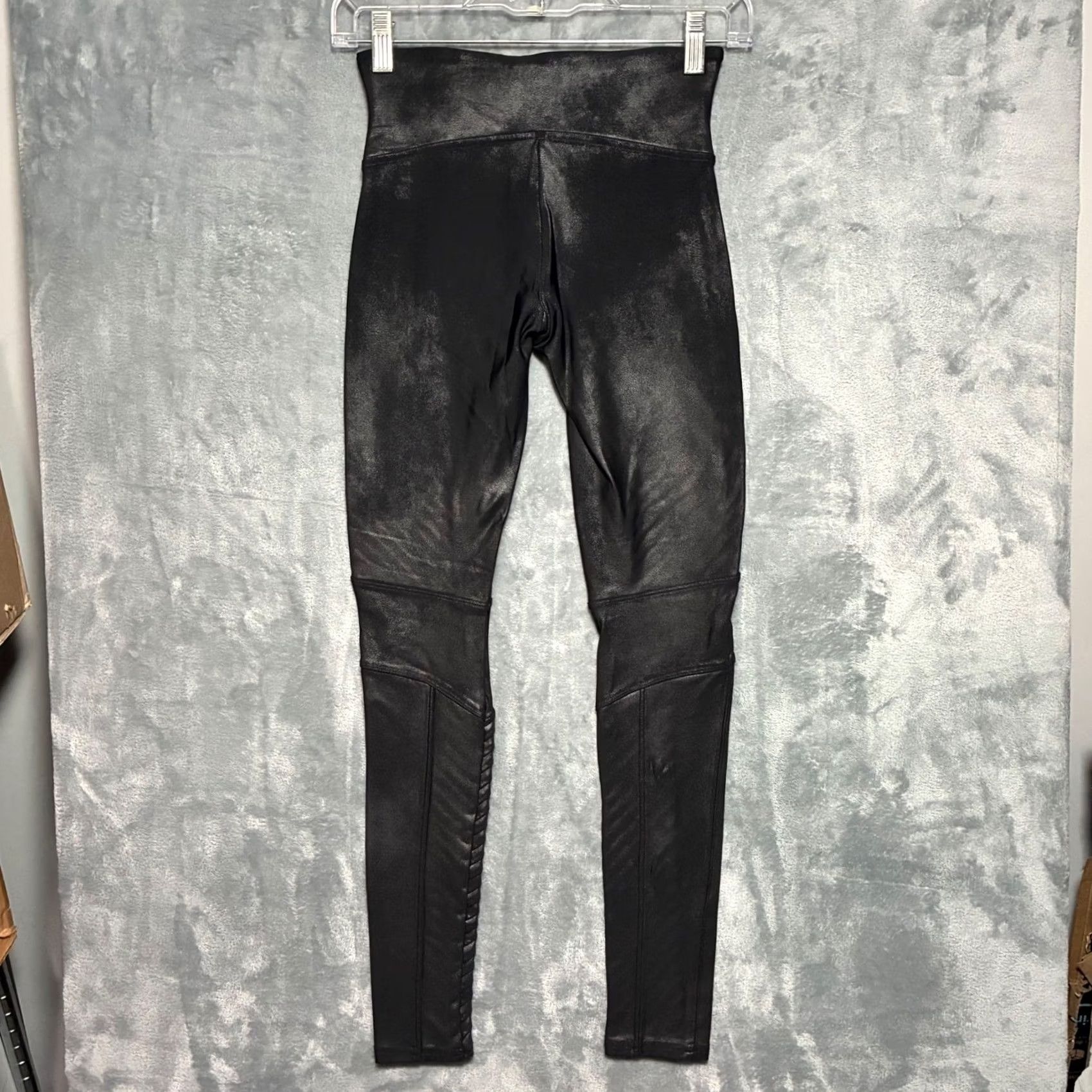Spanx SPANX Faux Leather Moto Leggings Black High Waist Women's S Leggings Size 28" / US 6 / IT 42 - 6 Thumbnail