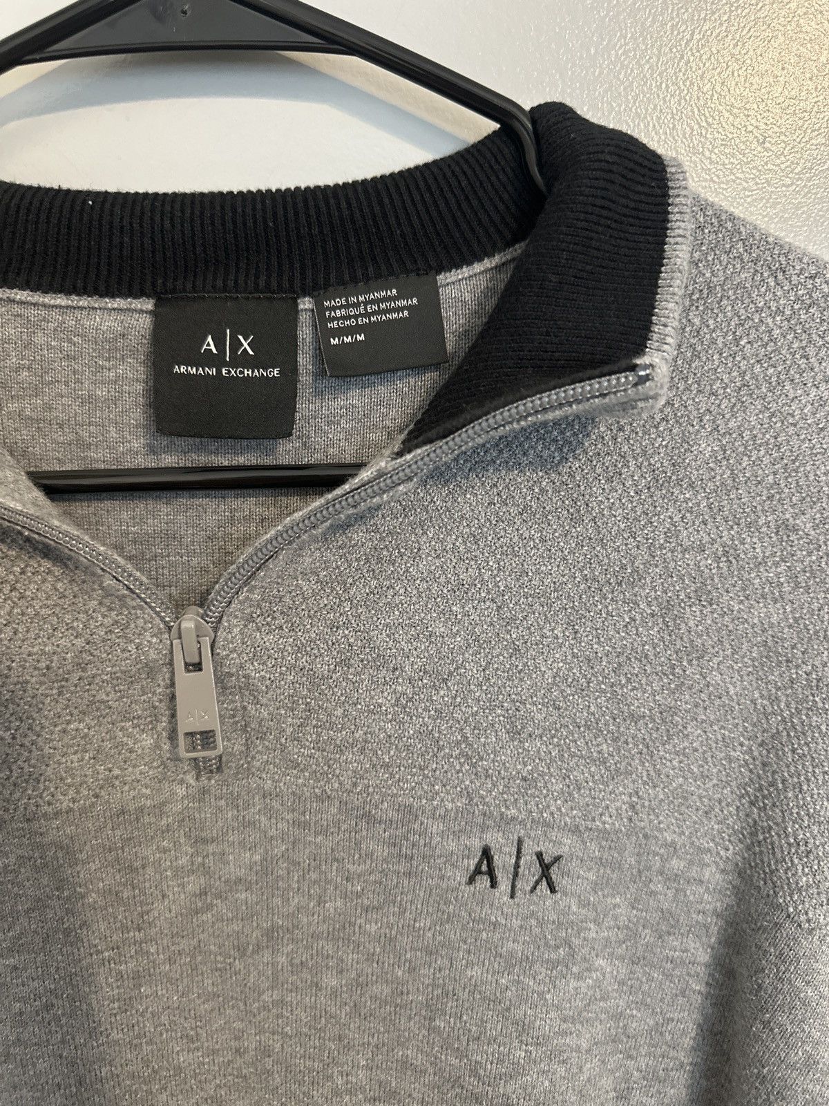 Armani Exchange Armani Exchange Quarter Zip Grey Pullover Sweater Size M Size US M / EU 48-50 / 2 - 13 Thumbnail