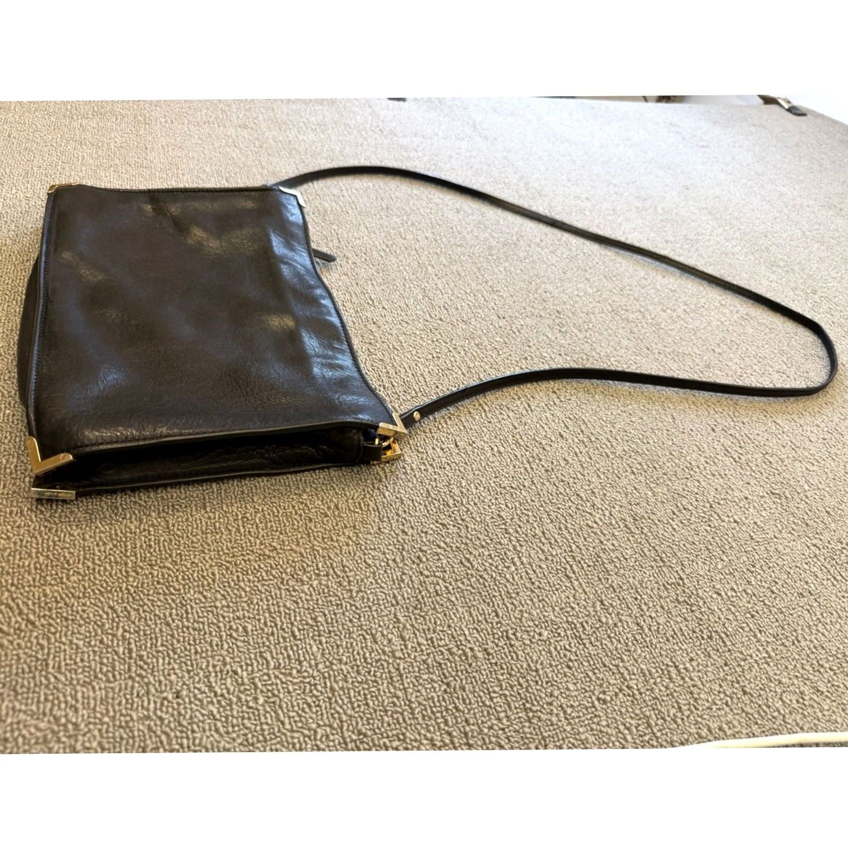 Zara VINTAGE Zara Woman Black Crossbody Bag Animal Print Gold Hardware Strap Size ONE SIZE - 7 Thumbnail