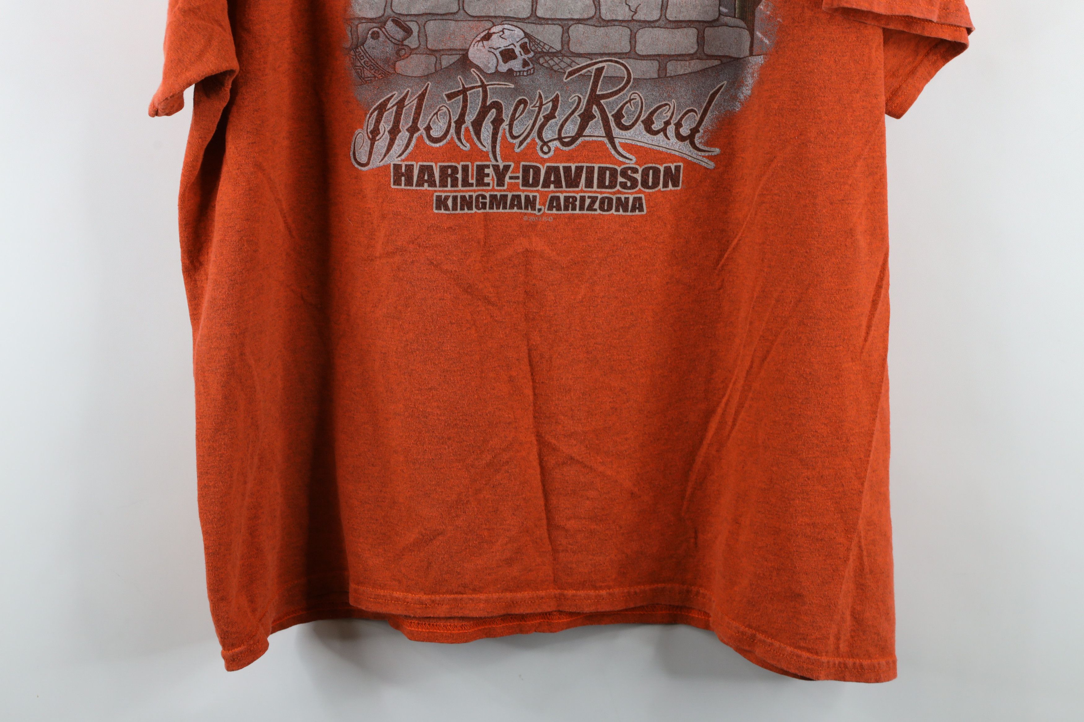 Harley Davidson × Vintage Vintage Y2K Harley Davidson t Skull T-Shirt Heather Orange Size US XXL / EU 58 / 5 - 13 Thumbnail