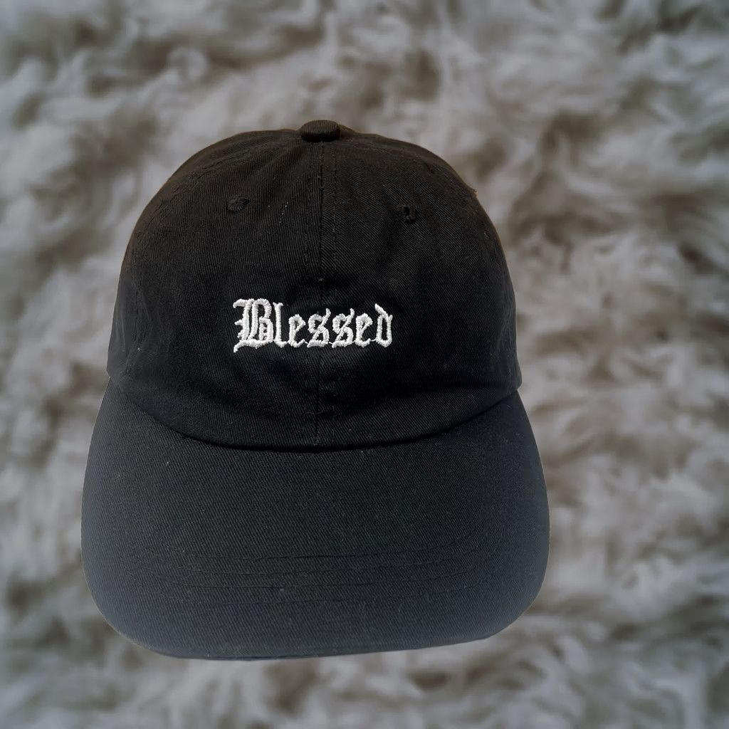 Vintage Blessed Embroidered Adjustable StrapBack Womens Baseball Cap Black Hat Size ONE SIZE - 1 Thumbnail