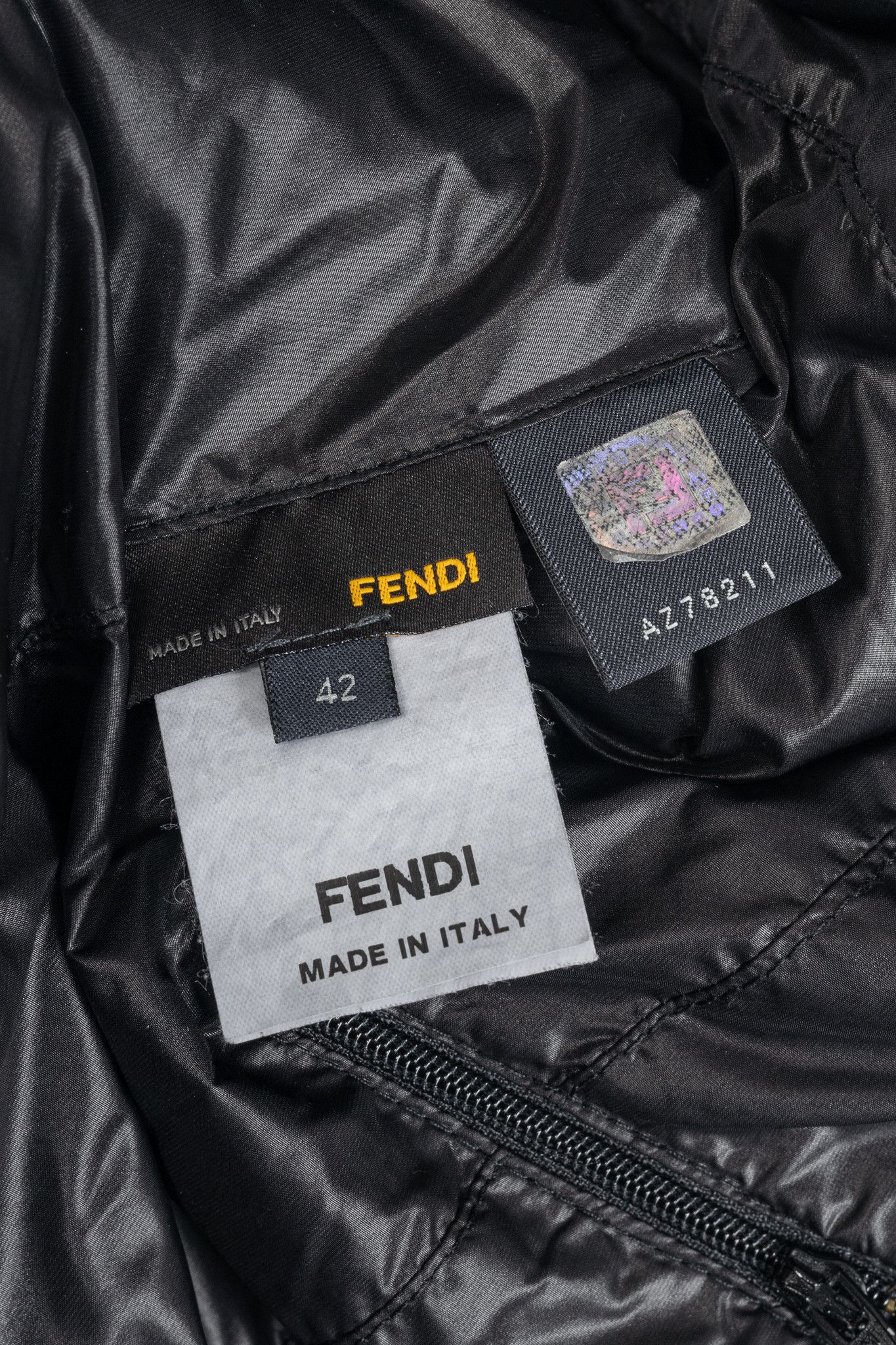 Fendi Fendi White & Black Colourblock Hidden-Hood Zip Jacket Size S / US 4 / IT 40 - 12 Thumbnail