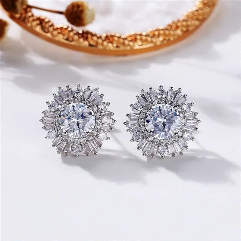 Jewelry Crystal Star Stone Earrings Gothic Punk Chrome Jewelry Spike Size ONE SIZE - 1 Thumbnail