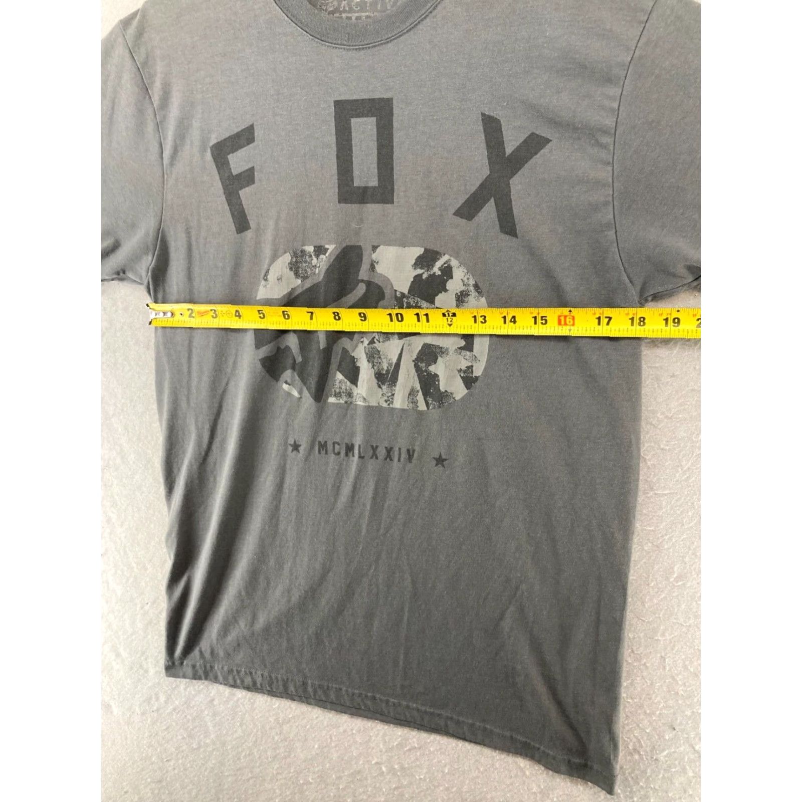 Logo 7 VINTAGE Fox Tech Mens TShirt Medium Gray Active Racing Logo Size US M / EU 48-50 / 2 - 3 Thumbnail