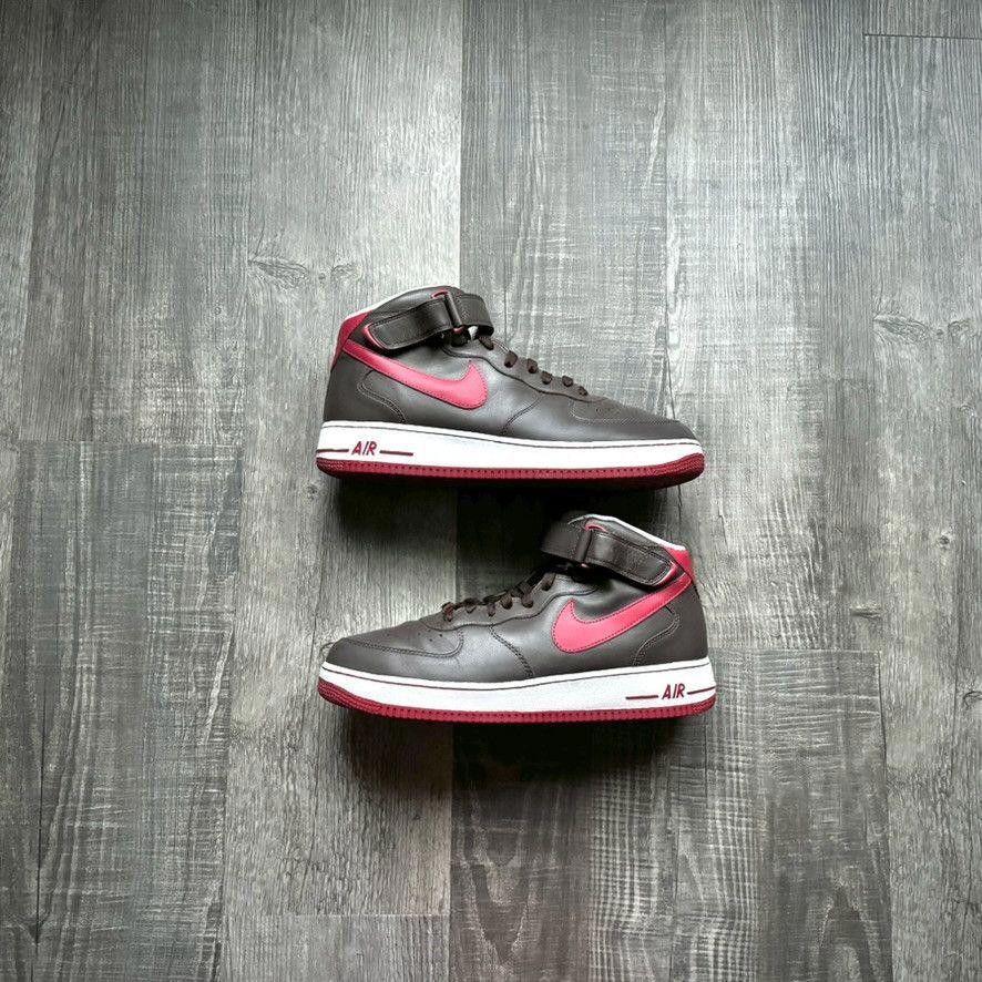 Nike NIKE • Air Force 1 Mid 07 Players "Brown/Red" (11.5M) Size US 11.5 / EU 44-45 - 1 Thumbnail