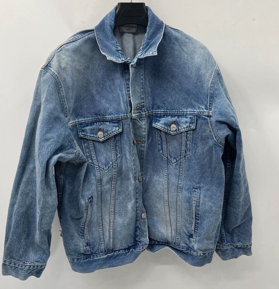 Balenciaga Blue Printed Denim Jacket