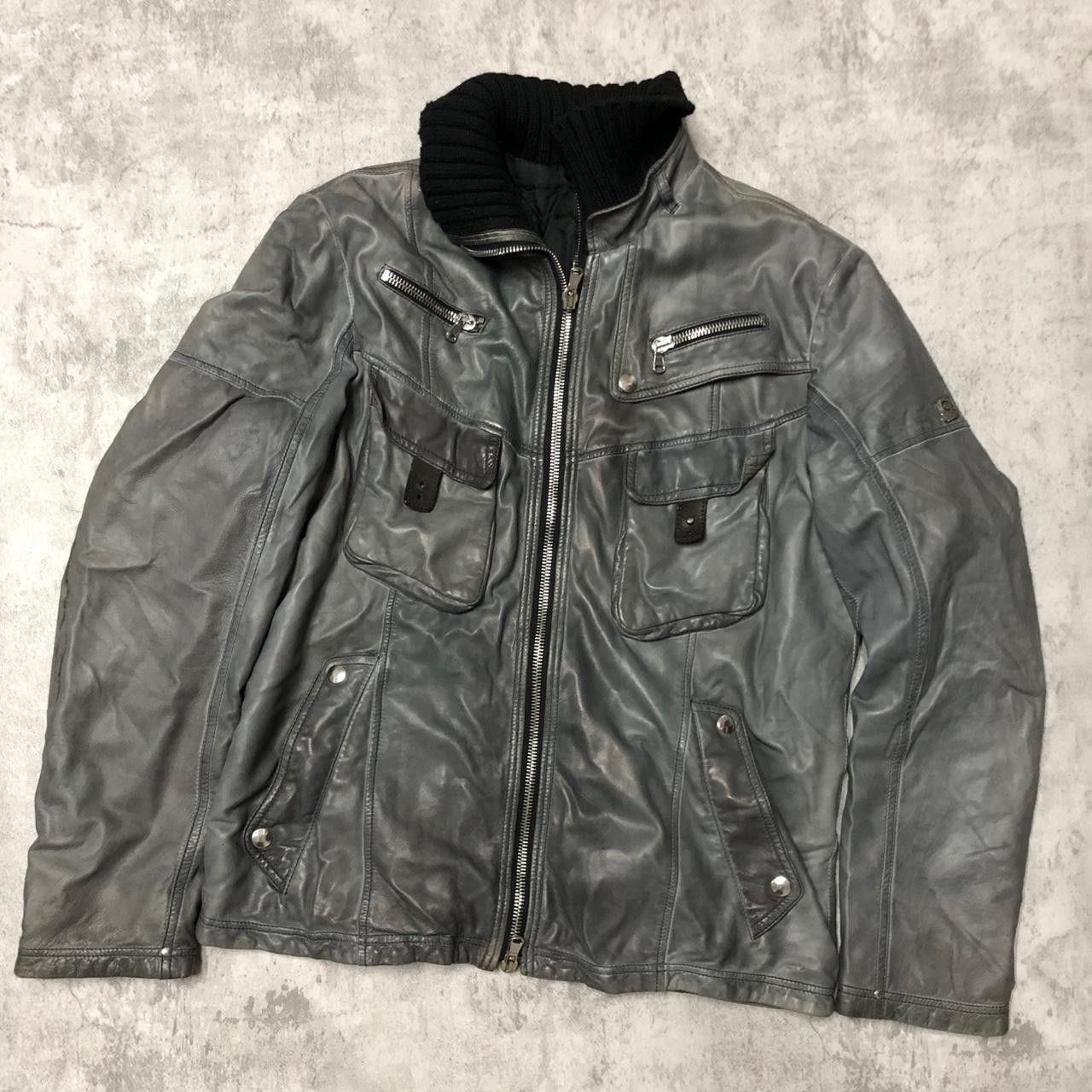 Other Grey leather jacket with black wool collar #leatherjacket Size M / US 6-8 / IT 42-44 - 1 Thumbnail