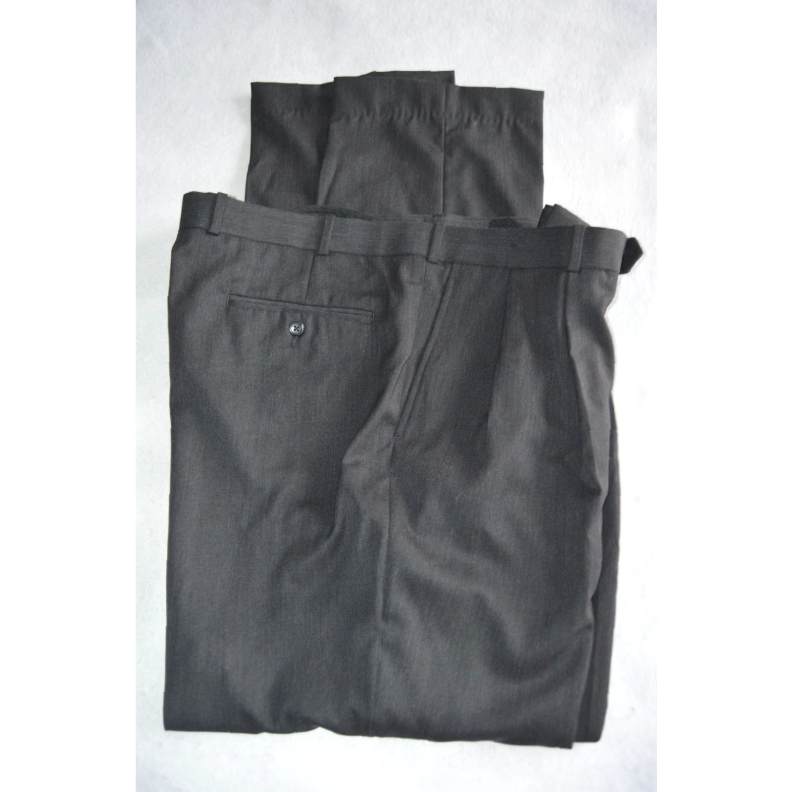 Vintage Biella Italia Pants Mens 42L Black 100% Virgin Wool Pleated Dress Slacks Size US 42 / EU 58 - 3 Thumbnail