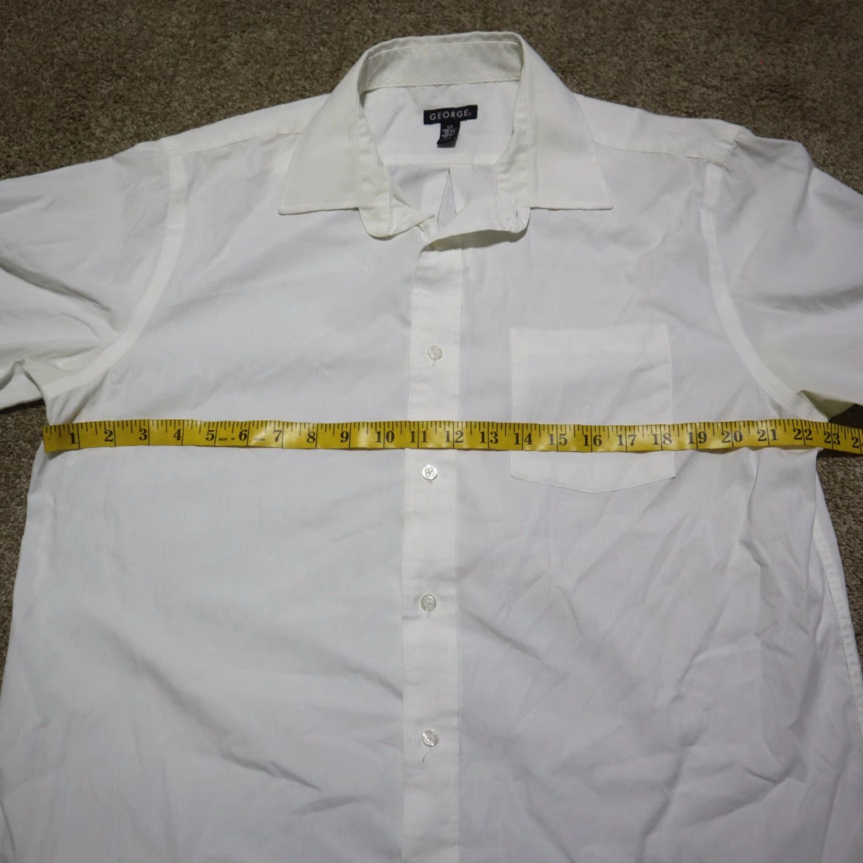George George Shirt Adult L White Button-Up Long Sleeve Mens World Size US L / EU 52-54 / 3 - 4 Thumbnail