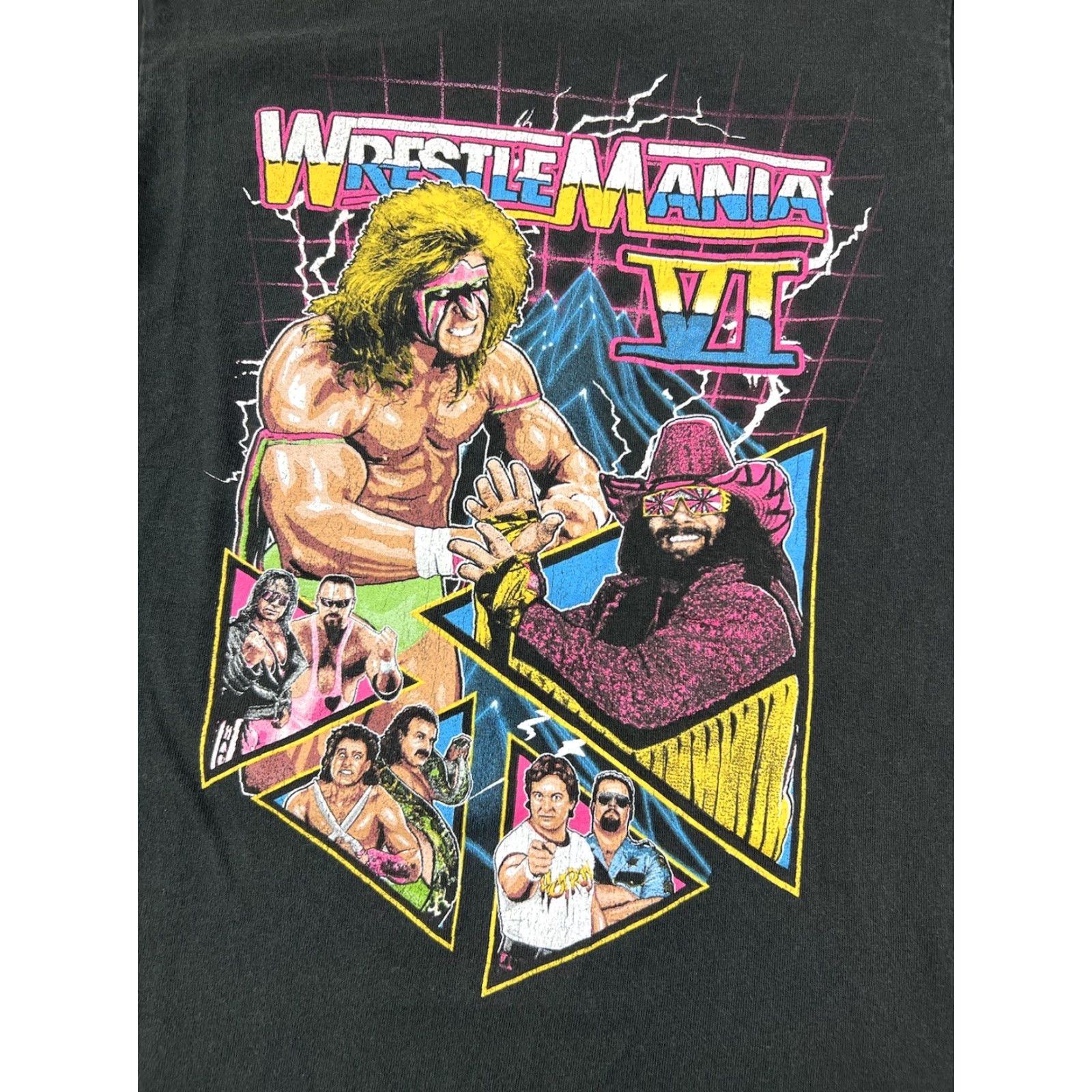 Vintage WWE WrestleMania 6 T Shirt Ultimate Warrior Macho Man Randy Savage Small Men S Black Size US S / EU 44-46 / 1 - 3 Thumbnail