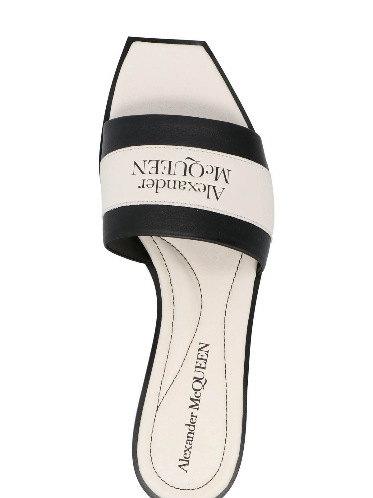 Alexander McQueen o1y0225 Slides in Black & White Size US 5 / IT 35 - 3 Thumbnail