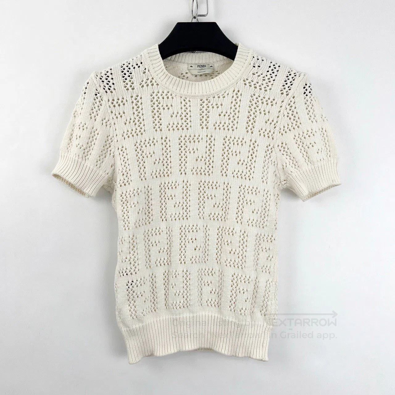 Fendi Fendi Double F Logo Hollow Knit Tee. Size S / US 4 / IT 40 - 1 Thumbnail
