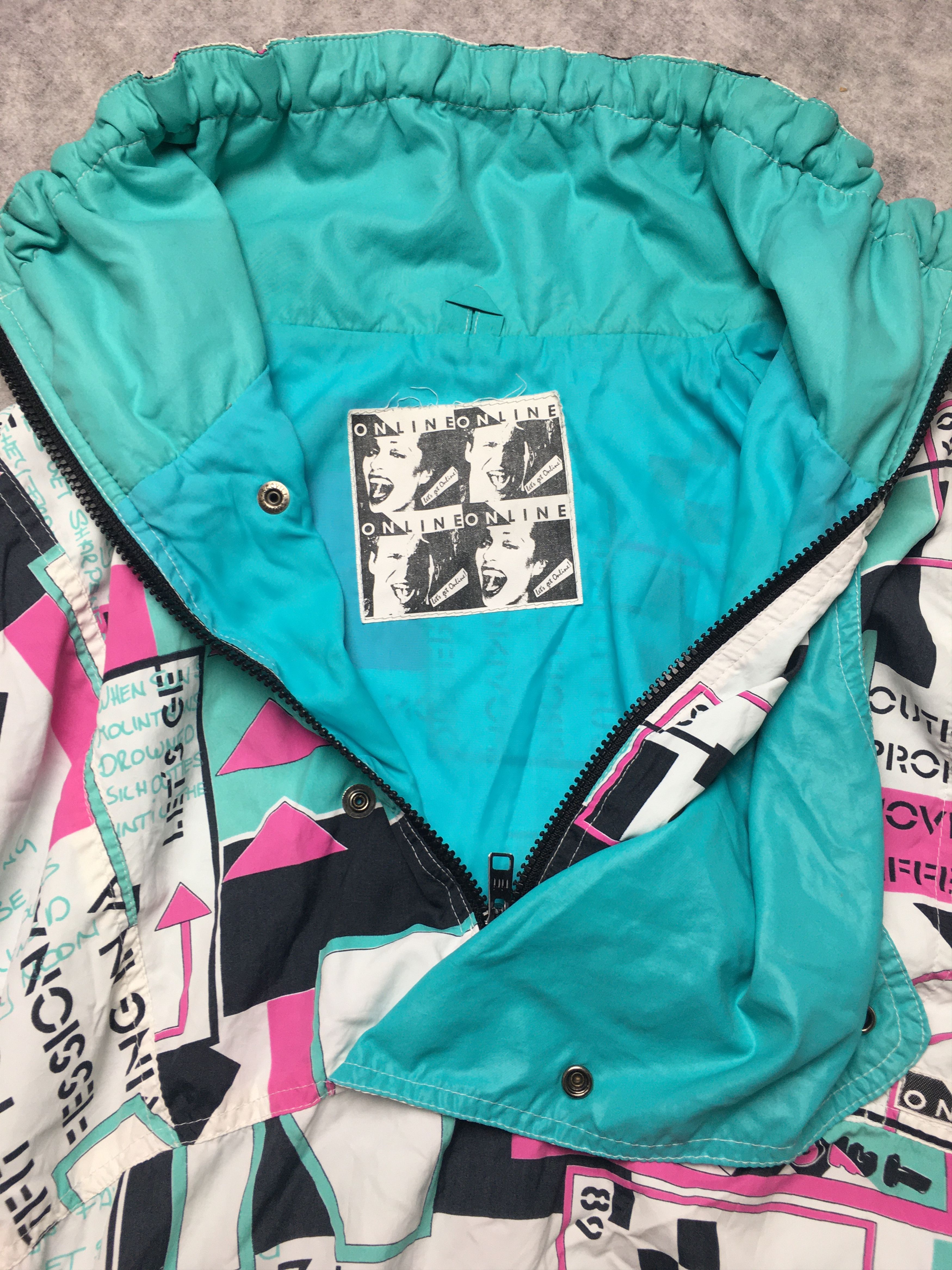 Vintage ONLINE Vintage 90s Geometric Anorak Jacket Retro Streetwear Size US S / EU 44-46 / 1 - 6 Thumbnail