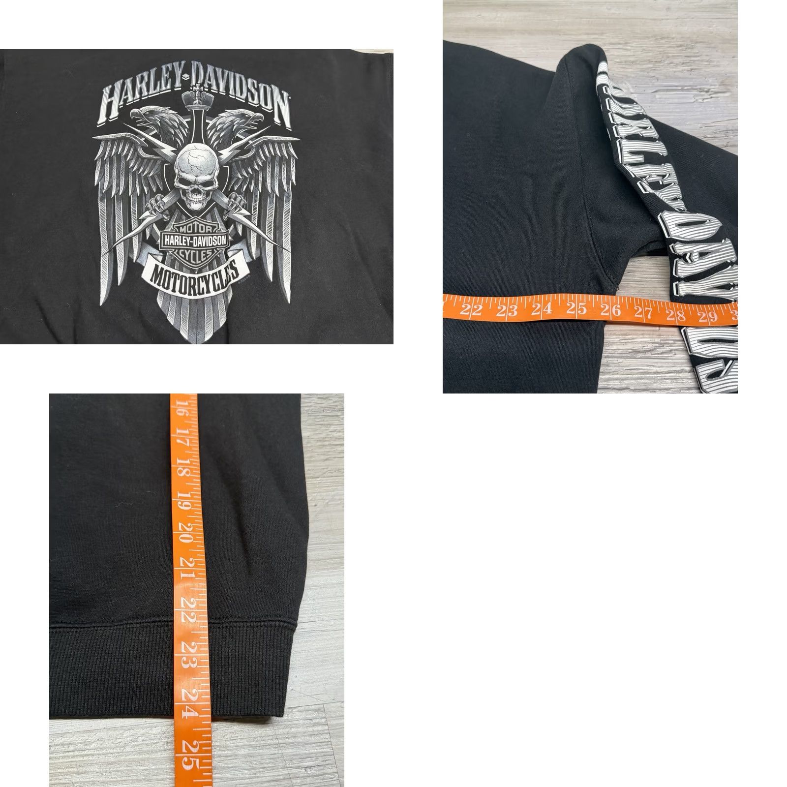 Harley Davidson Harley-Davidson Sweatshirt 2XL Black Pullover 1/4 Zip Skull Eagle Wisconsin Men Long Sleeve Graphic Print Shirt Size US XXL / EU 58 / 5 - 8 Thumbnail