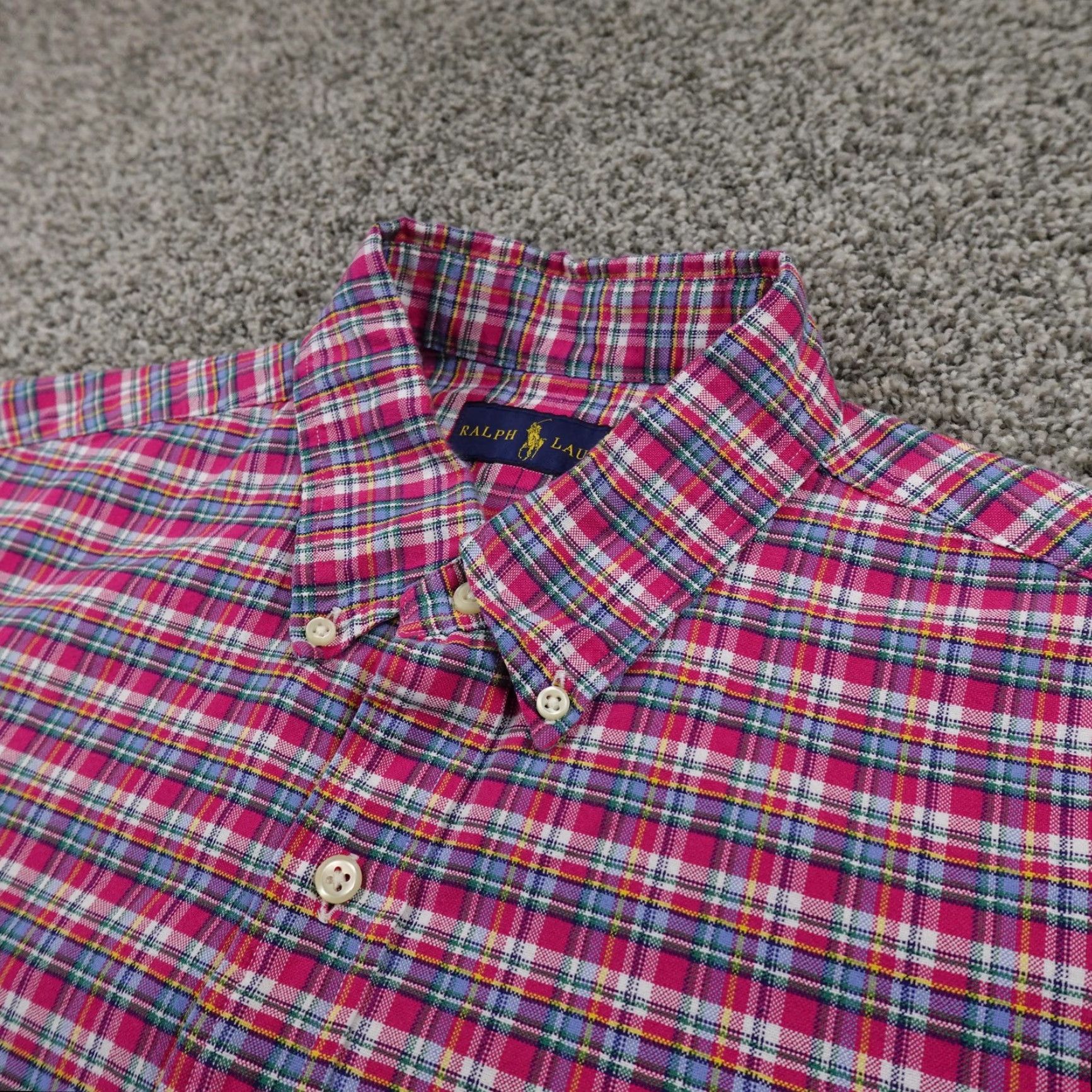 Ralph Lauren Ralph Lauren Shirt Mens L Pink Madras Plaid Long Sleeve Button Up RL Size US L / EU 52-54 / 3 - 2 Thumbnail