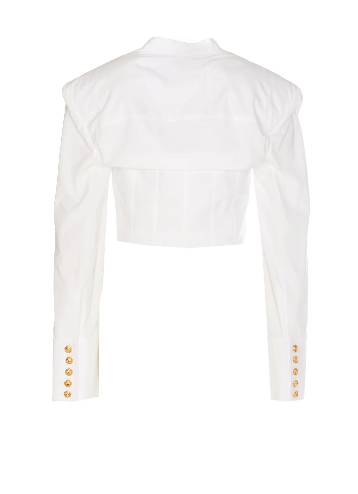 Balmain o1y0625 Solid Color Shirt & Blouse in White Size XS / US 0-2 / IT 36-38 - 2 Thumbnail