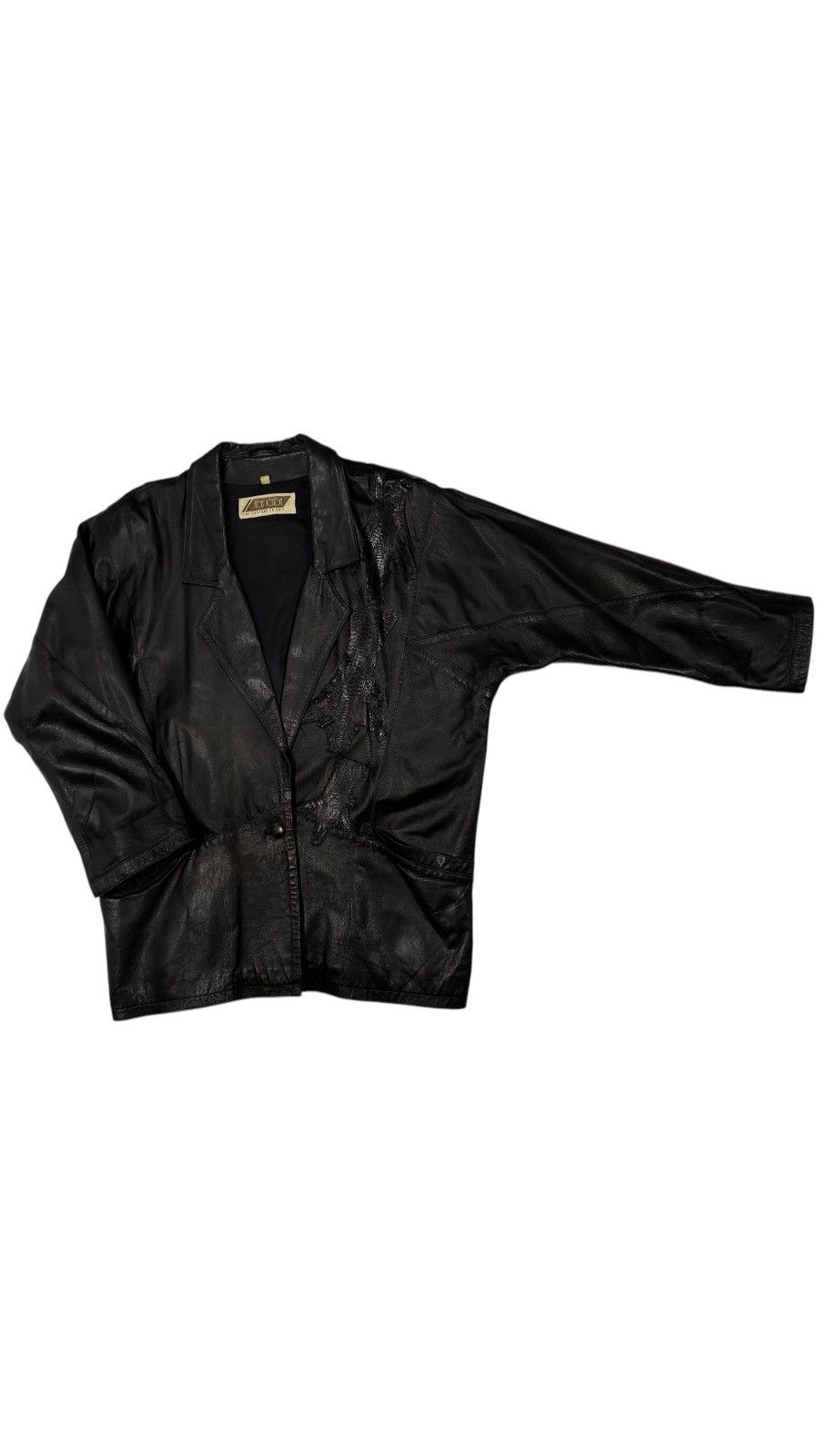 Vintage LASTDROP🔥 Vintage 80s 90s Oversized Leather Crocodile Jacket Size XXL / US 16-18 / IT 52-54 - 3 Thumbnail