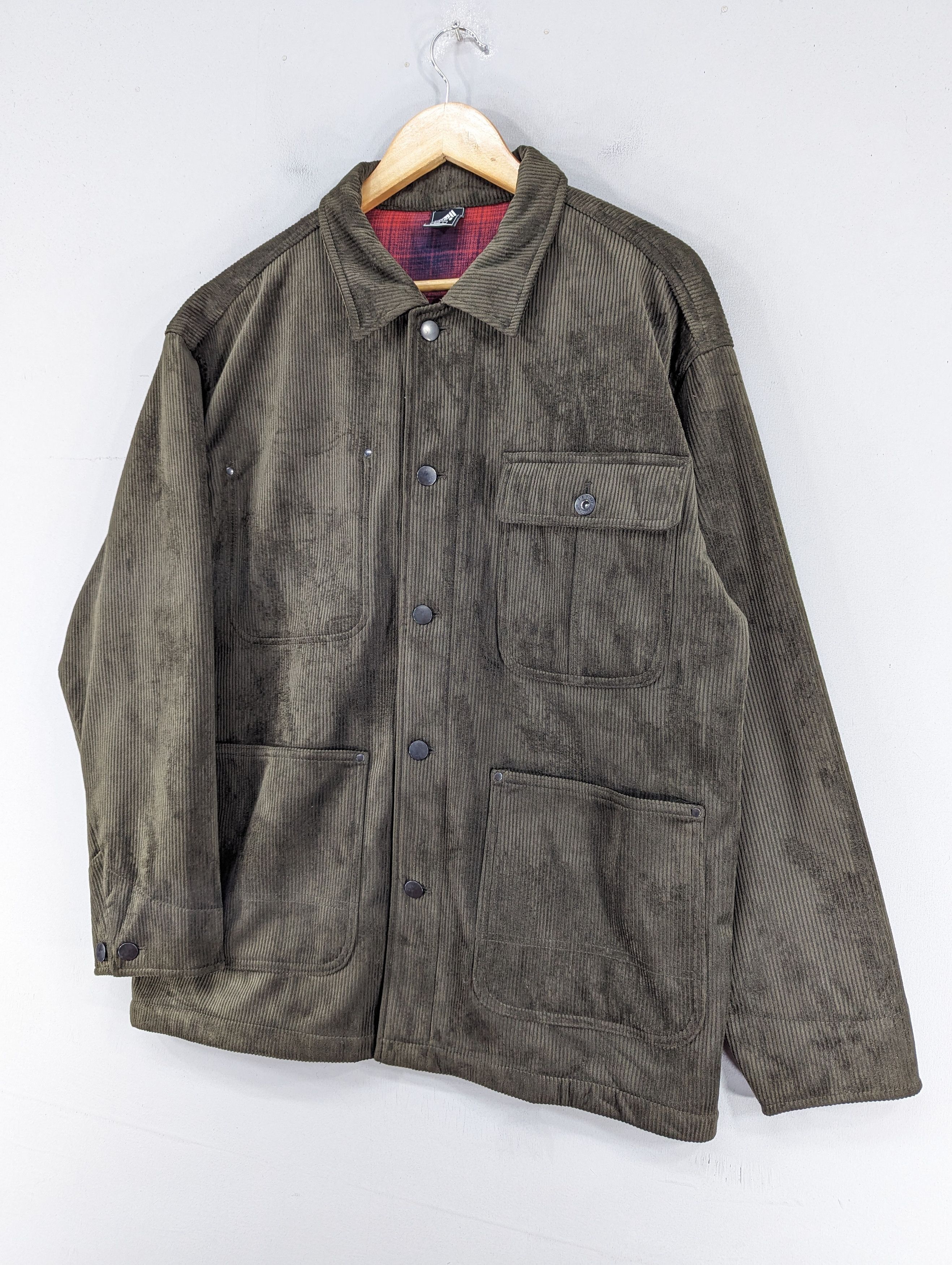 Japanese Brand Fieldcore Corduroy Velvet Olive Green Pocket Jacket Size US L / EU 52-54 / 3 - 2 Thumbnail