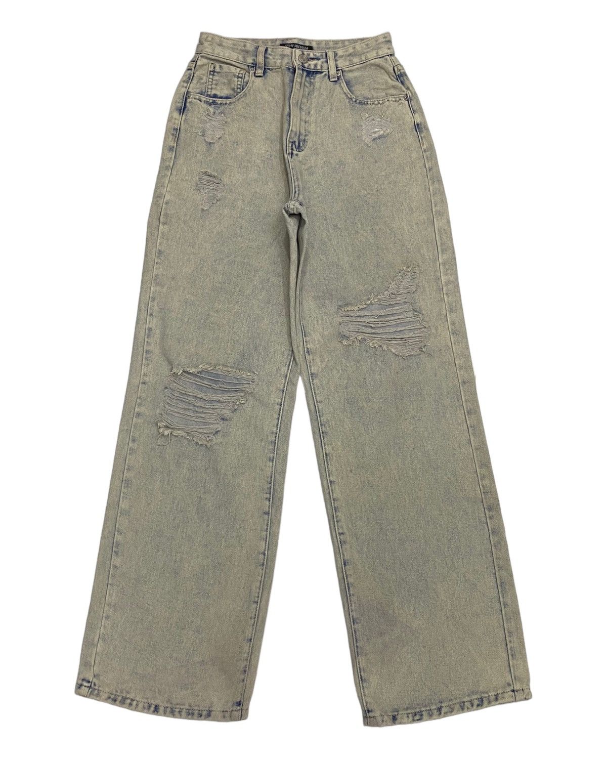 Hysteric Glamour × If Six Was Nine BAGGY🔥SPRAY PREMIUM BLUE WASH DISTRESSED BAGGY DENIM JEANS Size US 27 - 1 Thumbnail
