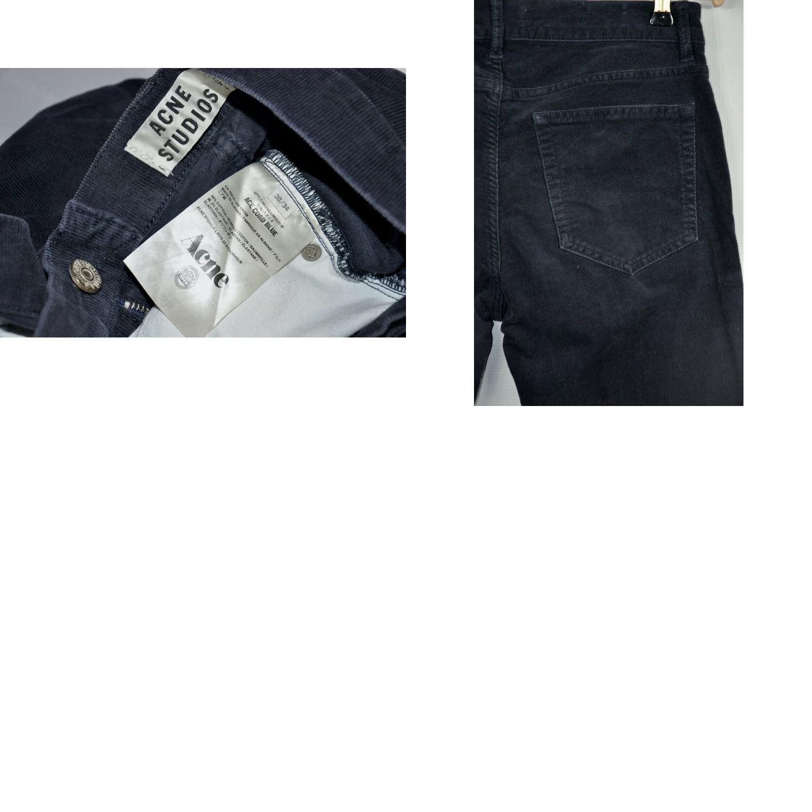 Acne Studios ACNE STUDIOS ACE CORD JEANS Mens W30/L34 Blue 98%Cotton 2%Elastane Classic Skinny Denim Pants Size US 30 / EU 46 - 8 Thumbnail