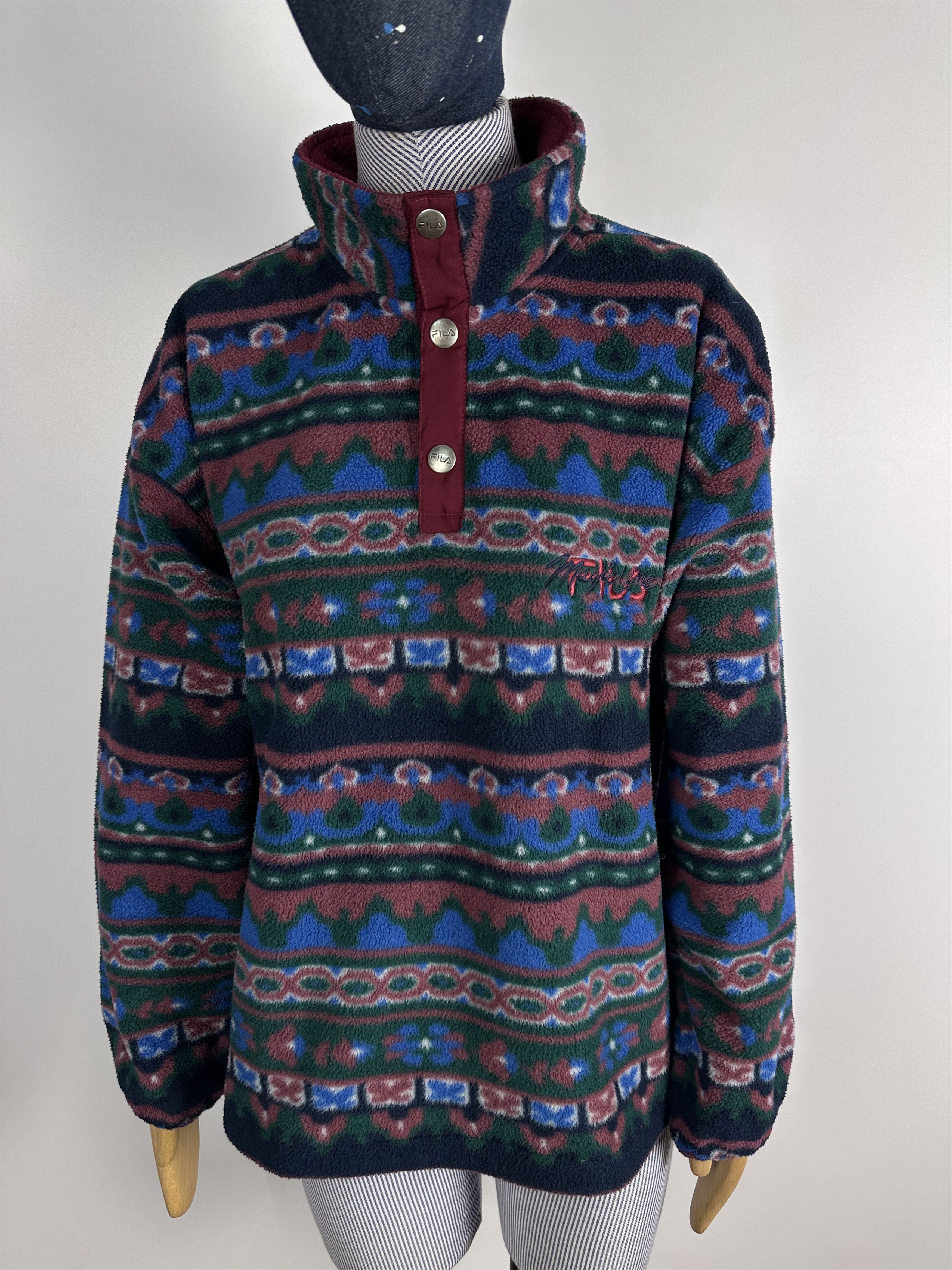 vintage FILA Magic Line Fleece Sweater 1\4 zip Womens Size L